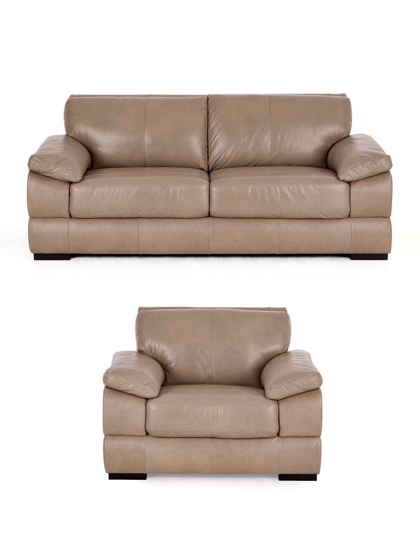 Image 2 of 7 of The Very Collection Marlow 3 Seater Leather Sofa + Chair - FSC&reg; Certified