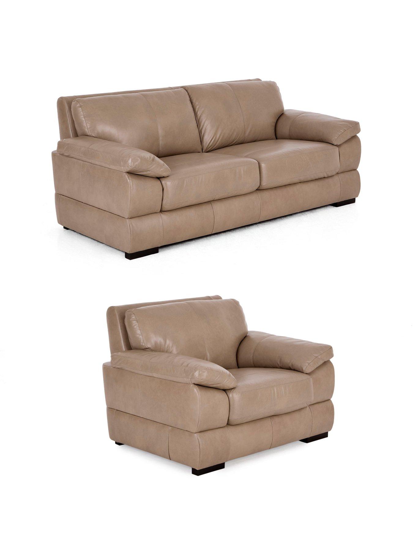 Image 3 of 7 of The Very Collection Marlow 3 Seater Leather Sofa + Chair - FSC&reg; Certified