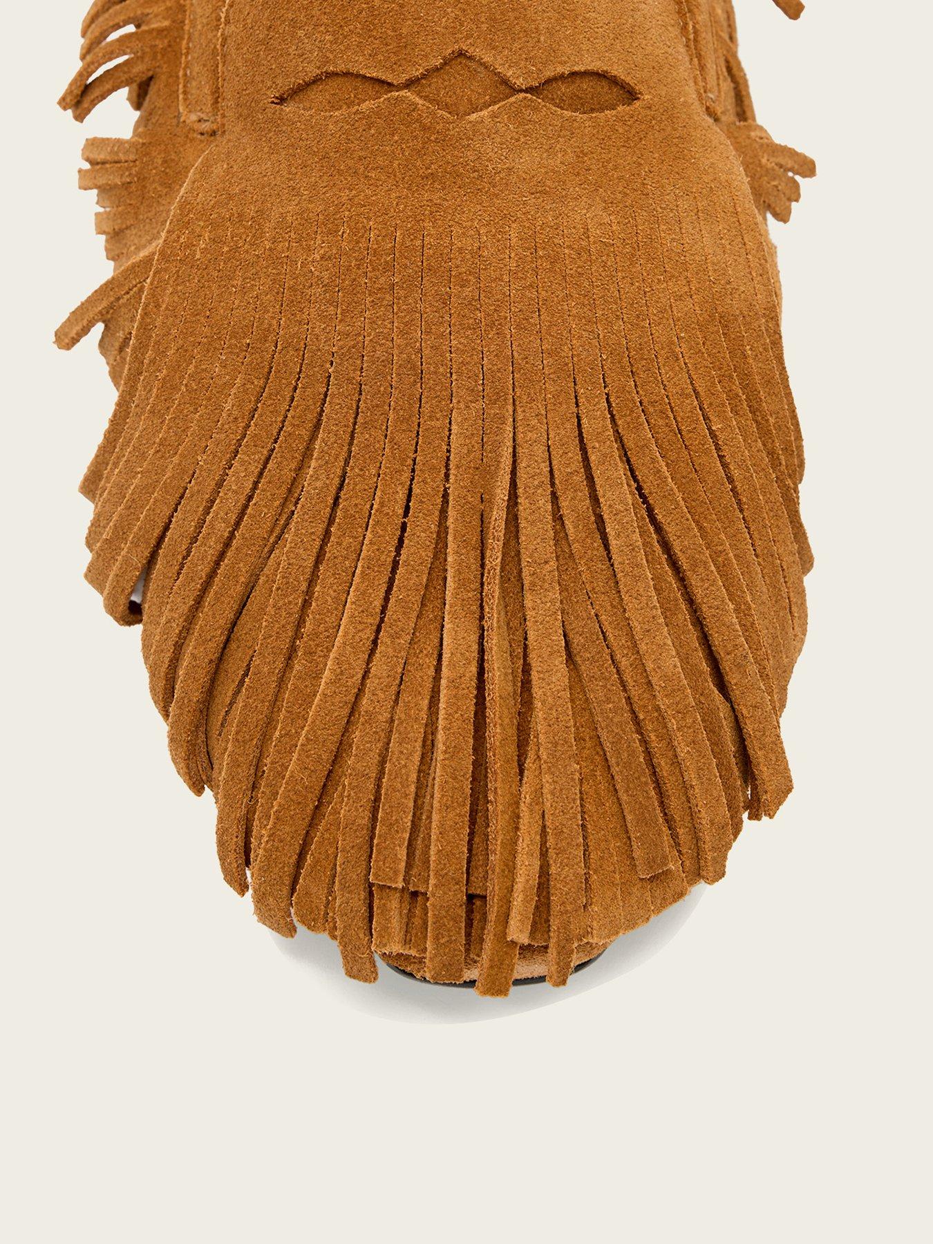 Image 2 of 5 of AllSaints Sandy Fringe Loafer - Brown