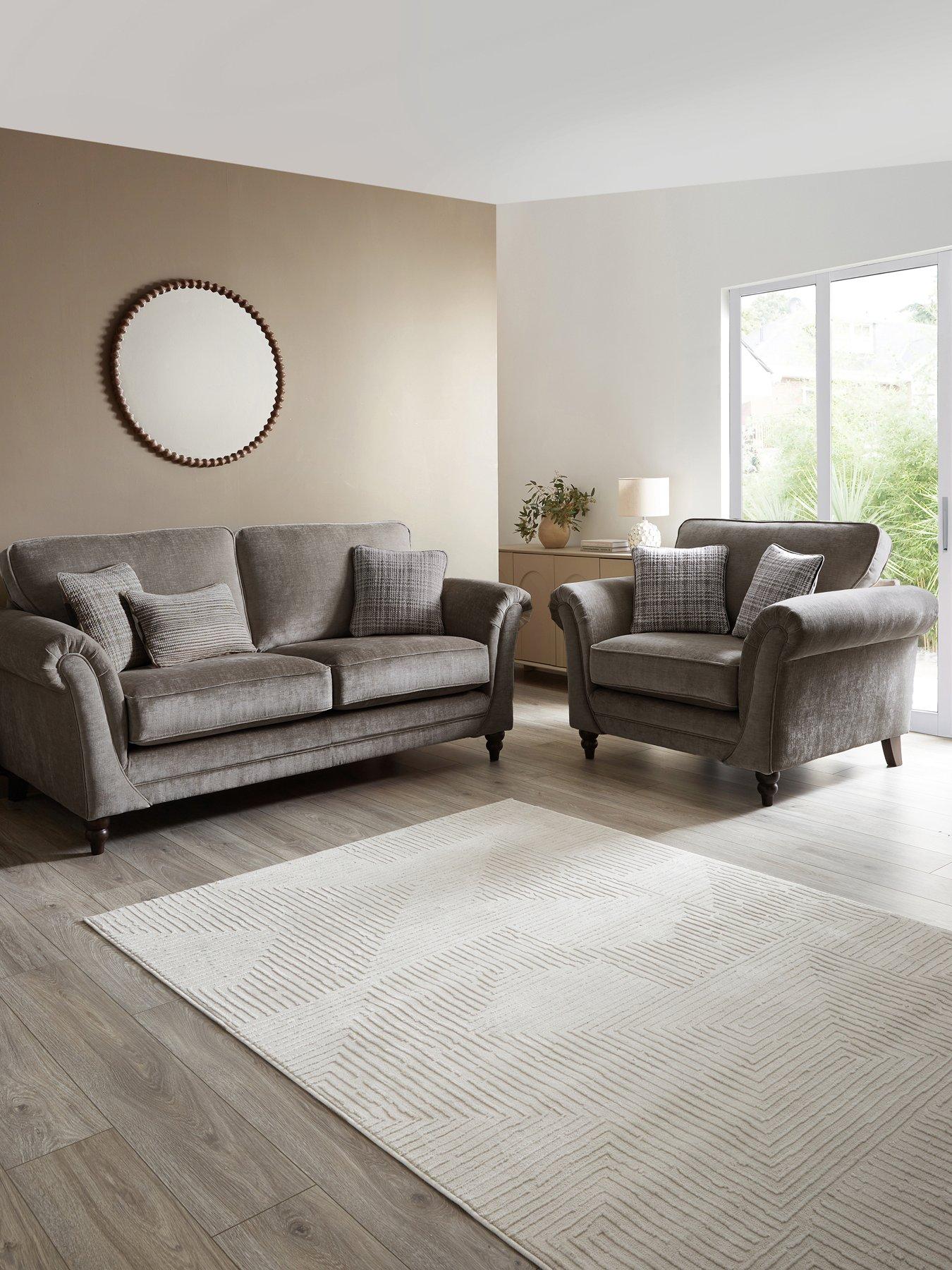 The Very Collection Highgate 3 Seater Fabric Sofa + Snuggle Chair Set (Buy  &  SAVE!) - Made to Order in the UK