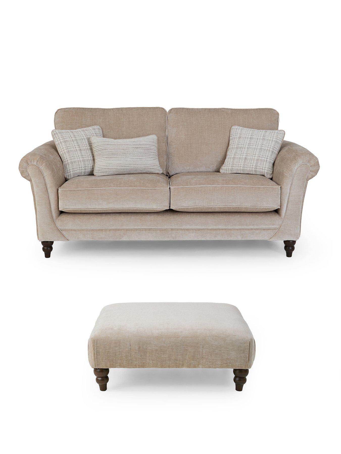 Image 2 of 6 of The Very Collection Highgate 3 Seater Fabric Sofa + Footstool Set