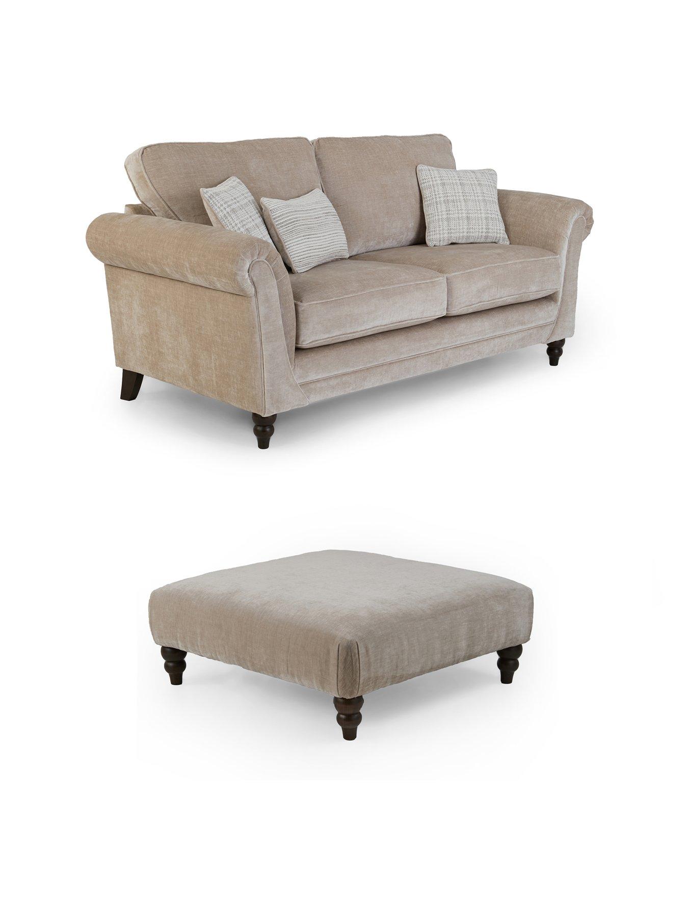 Image 3 of 6 of The Very Collection Highgate 3 Seater Fabric Sofa + Footstool Set