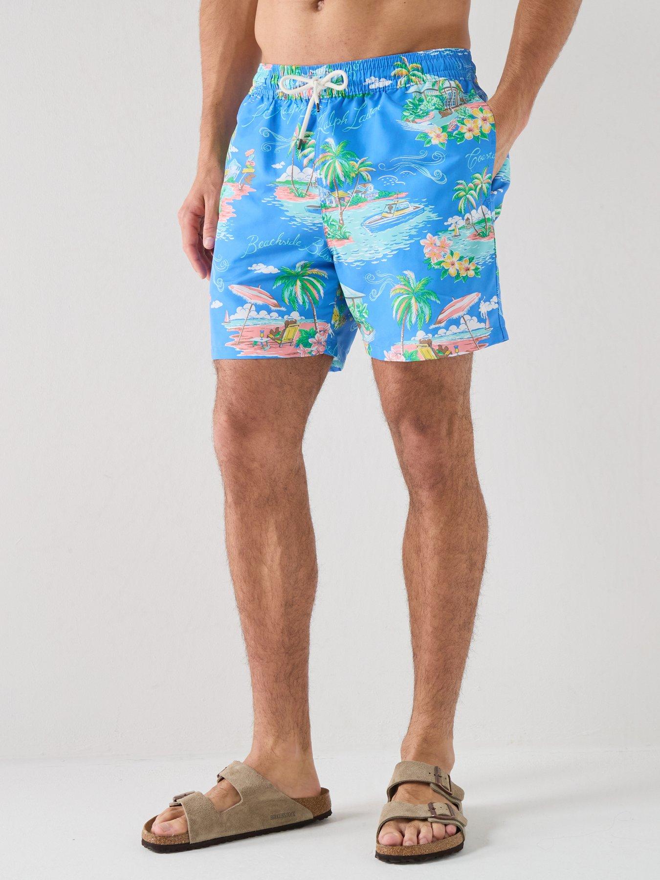 Polo Ralph Lauren Bahamas Bear Swim Shorts, Multi, Size L, Men