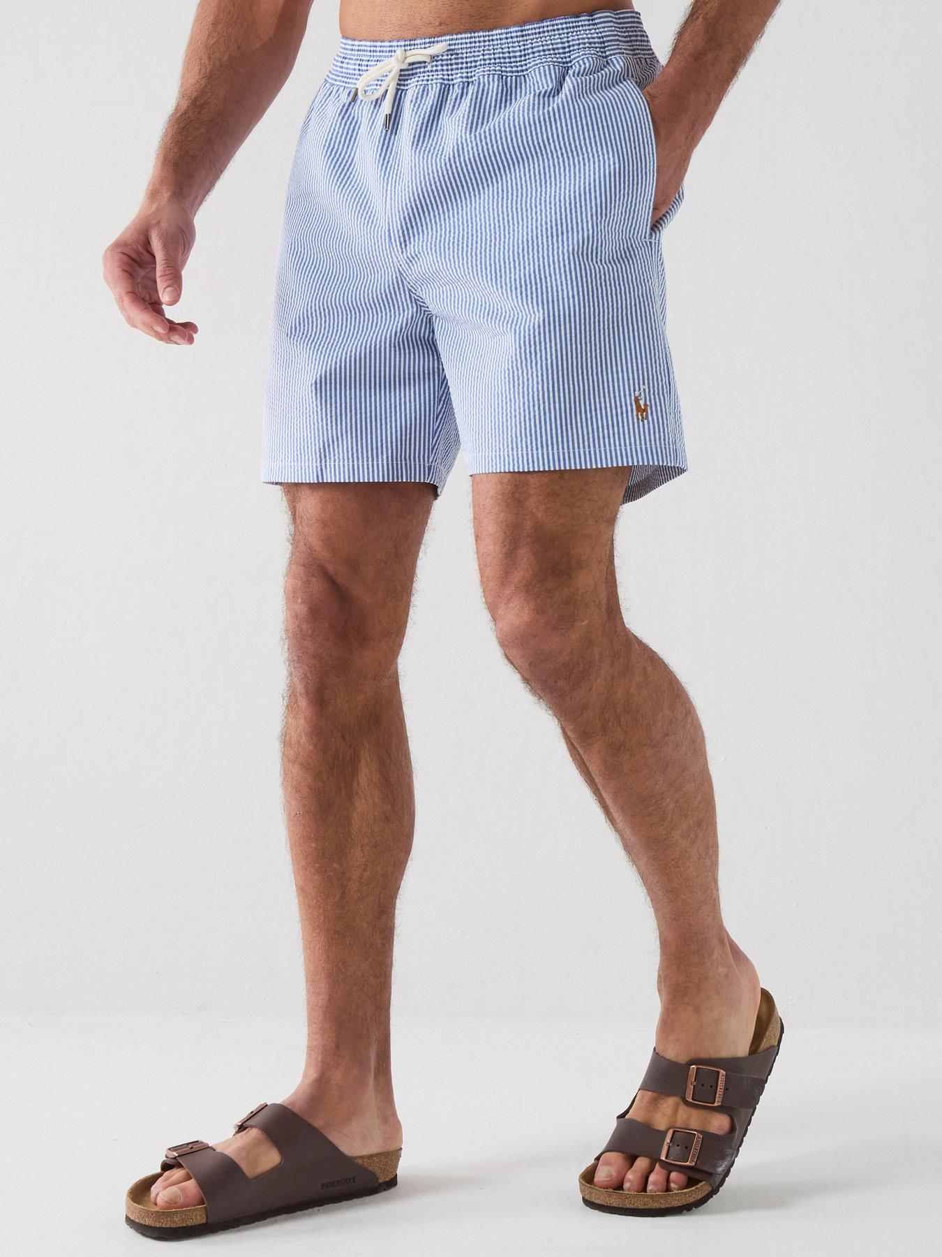 Polo Ralph Lauren Traveler Striped Swim Shorts - Light Blue
