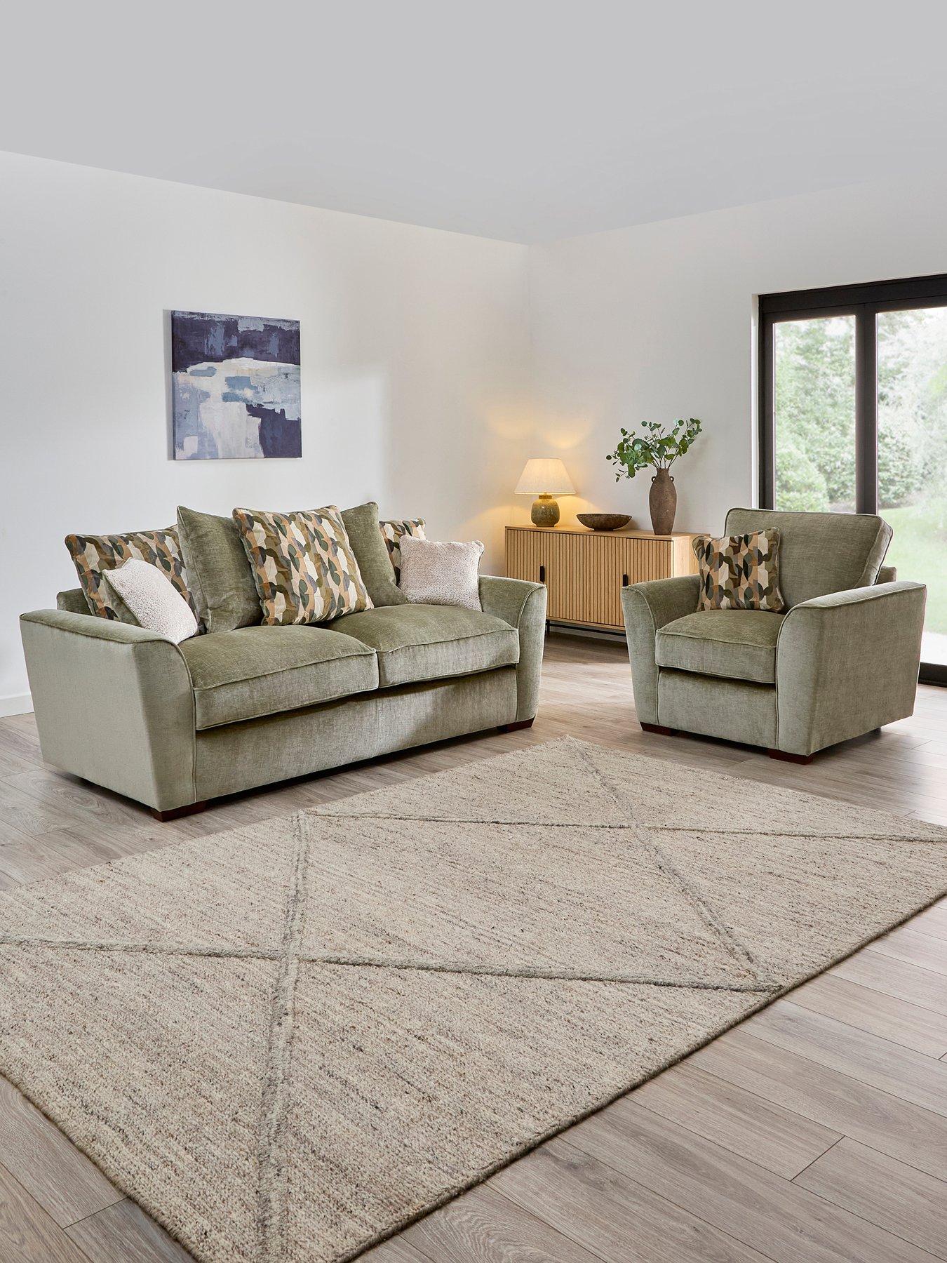 The Very Collection Clover 3 Seater Scatterback Sofa + Chair