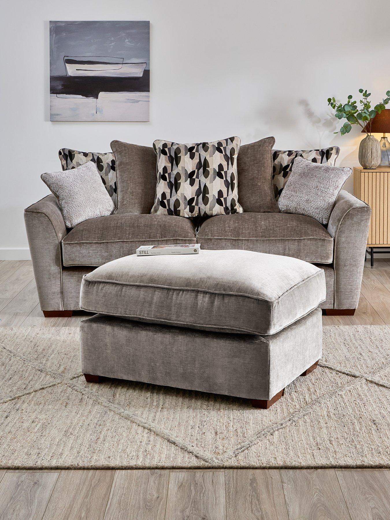 The Very Collection Clover 3 Seater Scatterback Sofa + Footstool - Made to Order in the UK