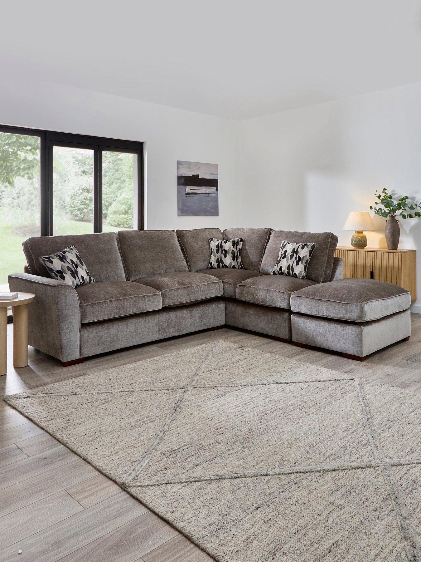 The Very Collection Clover Right Hand Corner Chaise with Footstool - Made to Order in the UK