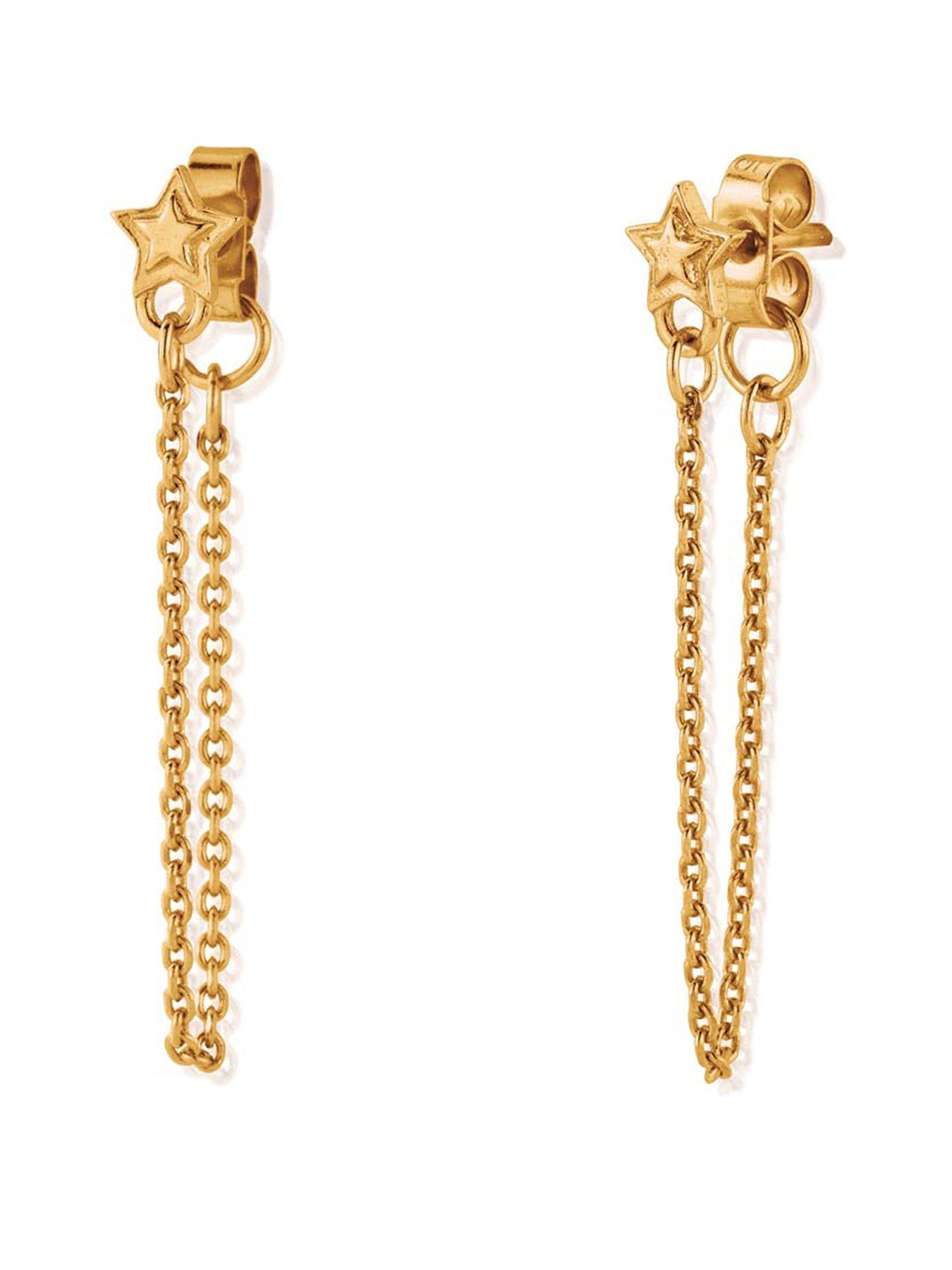 ChloBo Gold Radiant Essence Chain Stud Earrings