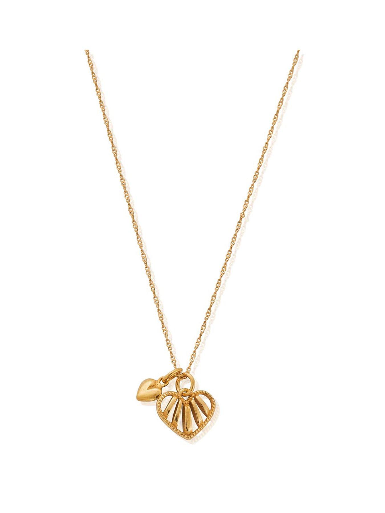 ChloBo Gold Tiny Twisted Rope Chain Loving Hearts Necklace