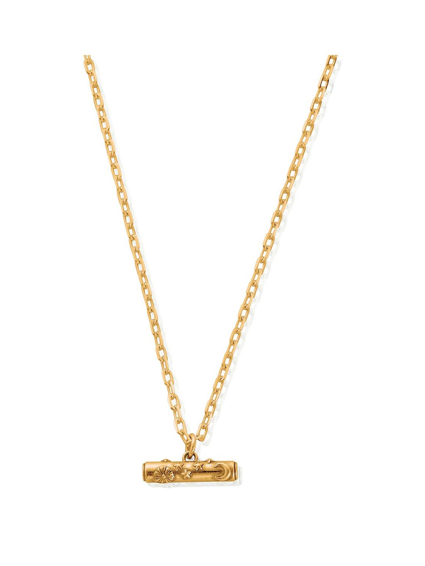 ChloBo Gold Light Anchor Chain Solstice T-Bar Necklace