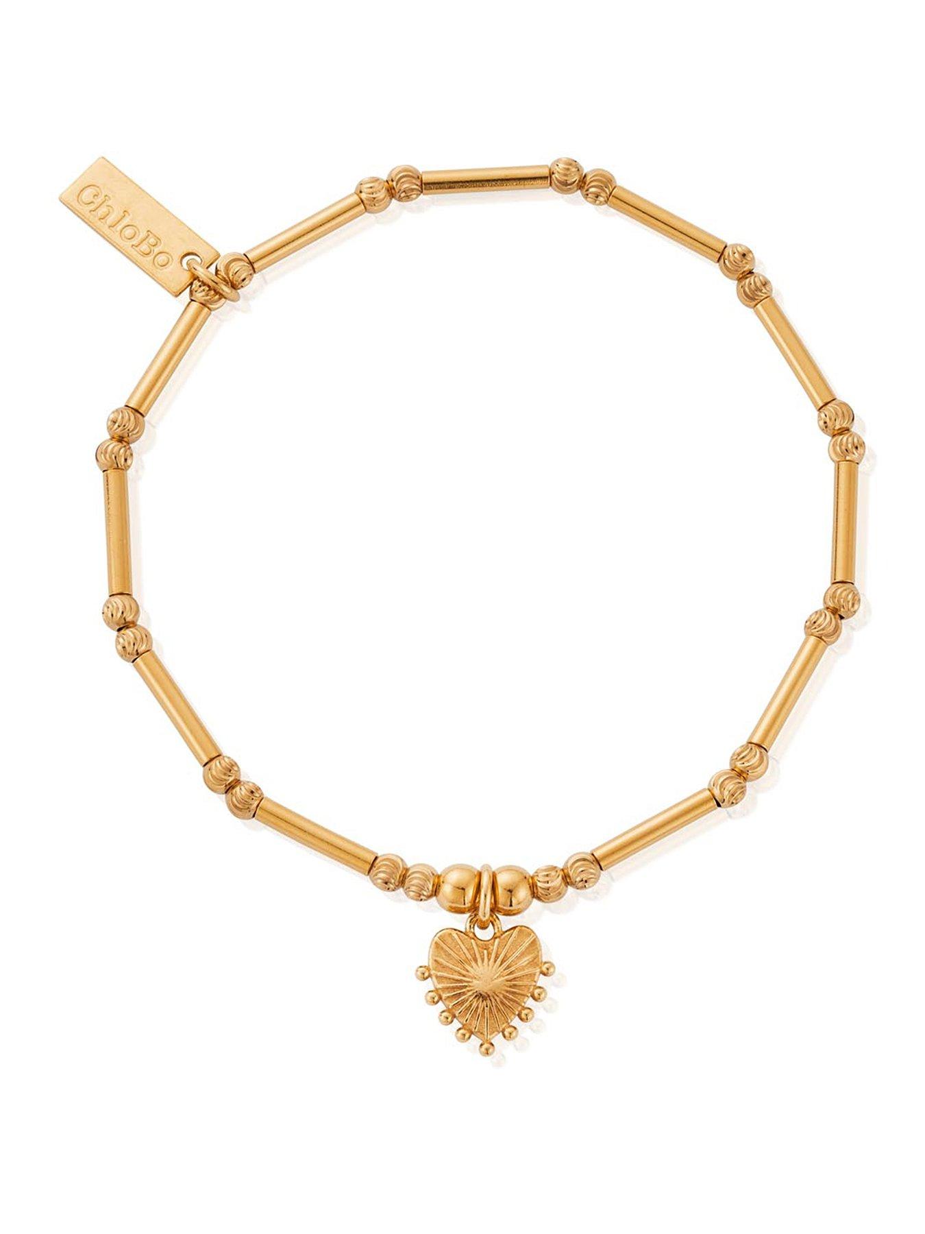 Image 1 of 1 of ChloBo Gold Dainty Moon Cut Sparkle Glowing Beauty Bracelet