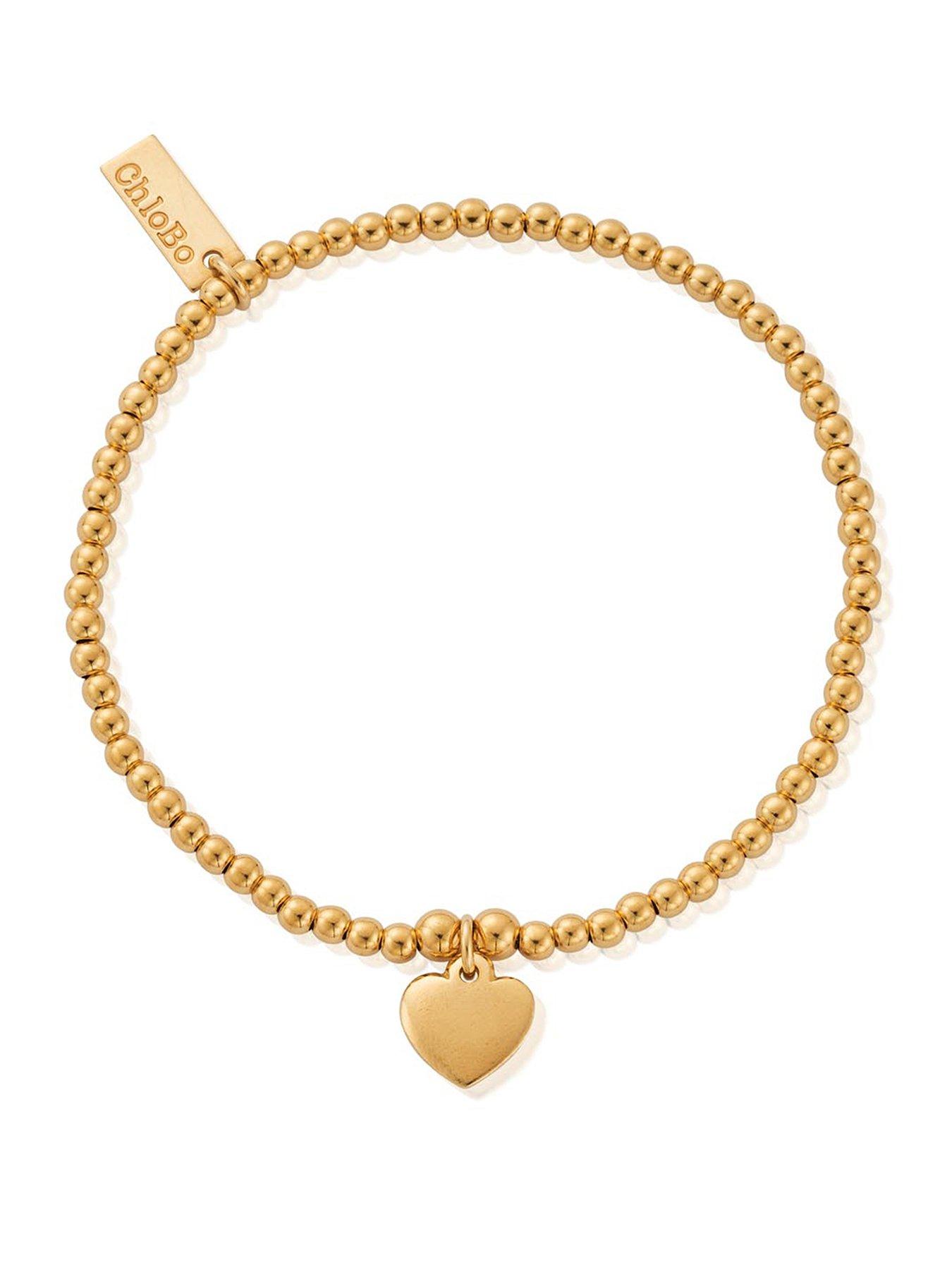 ChloBo Gold Cute Charm Heart Bracelet