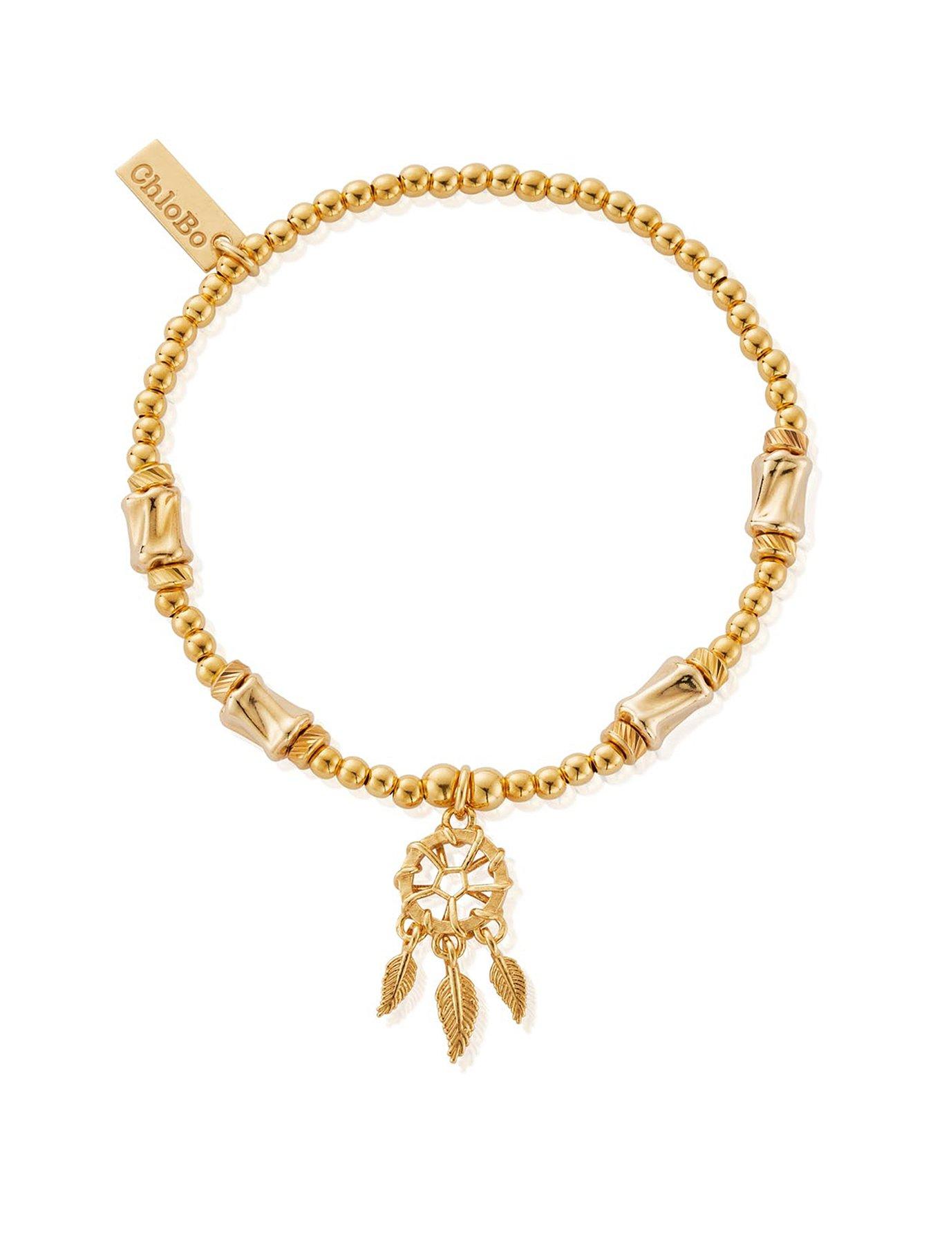 ChloBo Gold Cute Charm Chunky Twist Dream Catcher Bracelet