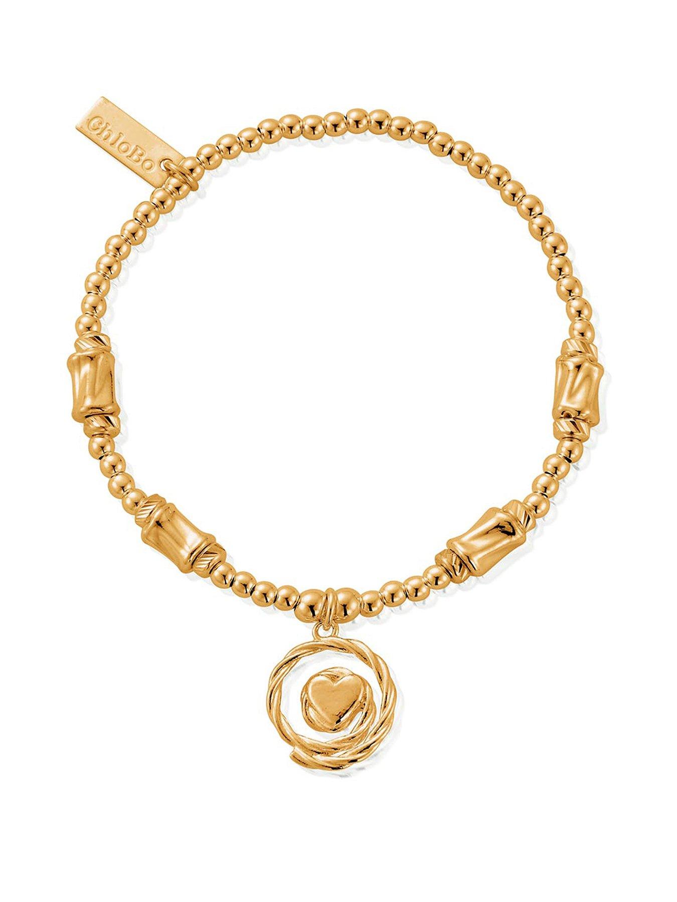 ChloBo Gold Cute Charm Chunky Twist Spiral Of Love Bracelet