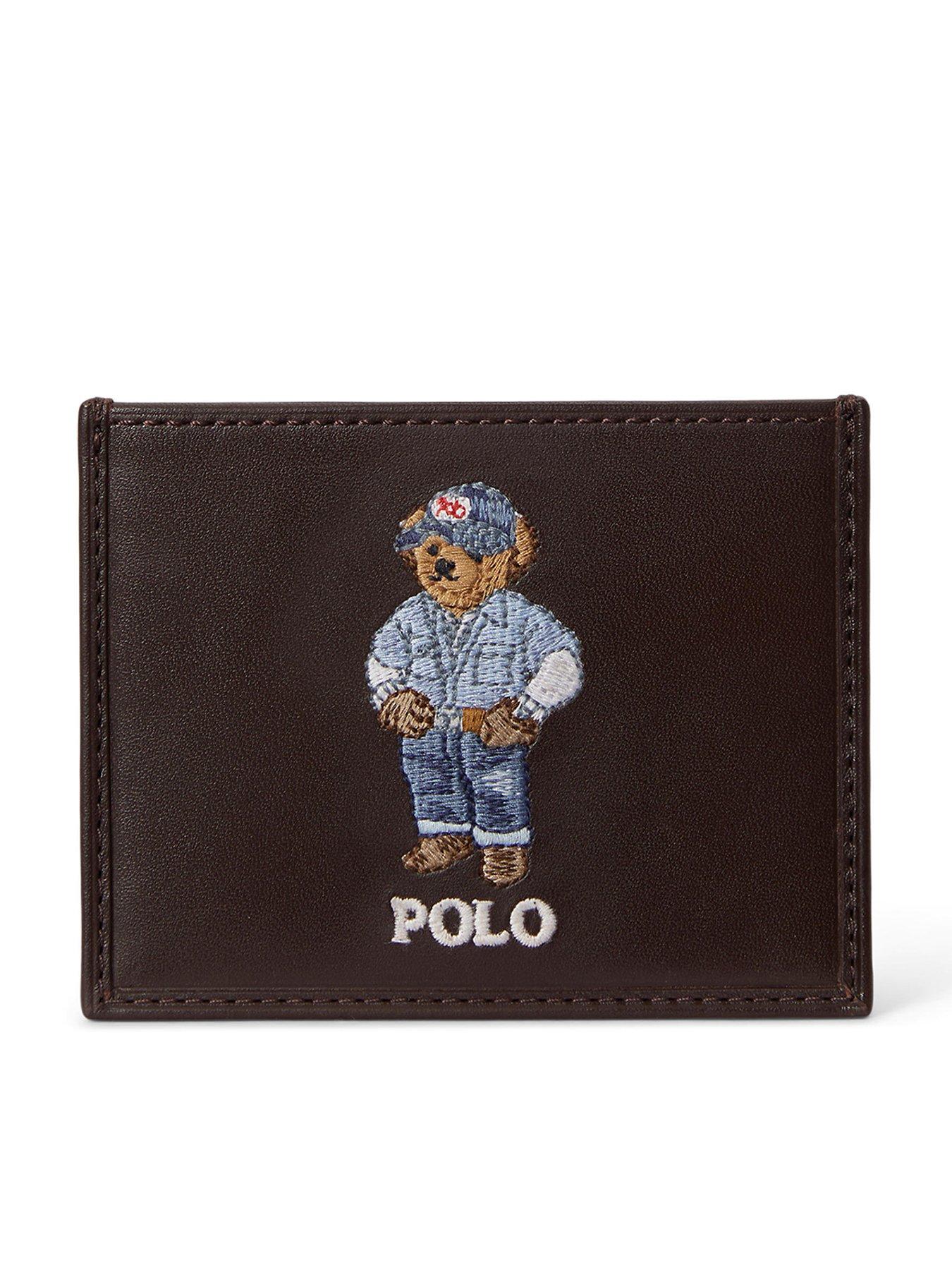 Polo Ralph Lauren Bear Leather Card Holder - Brown