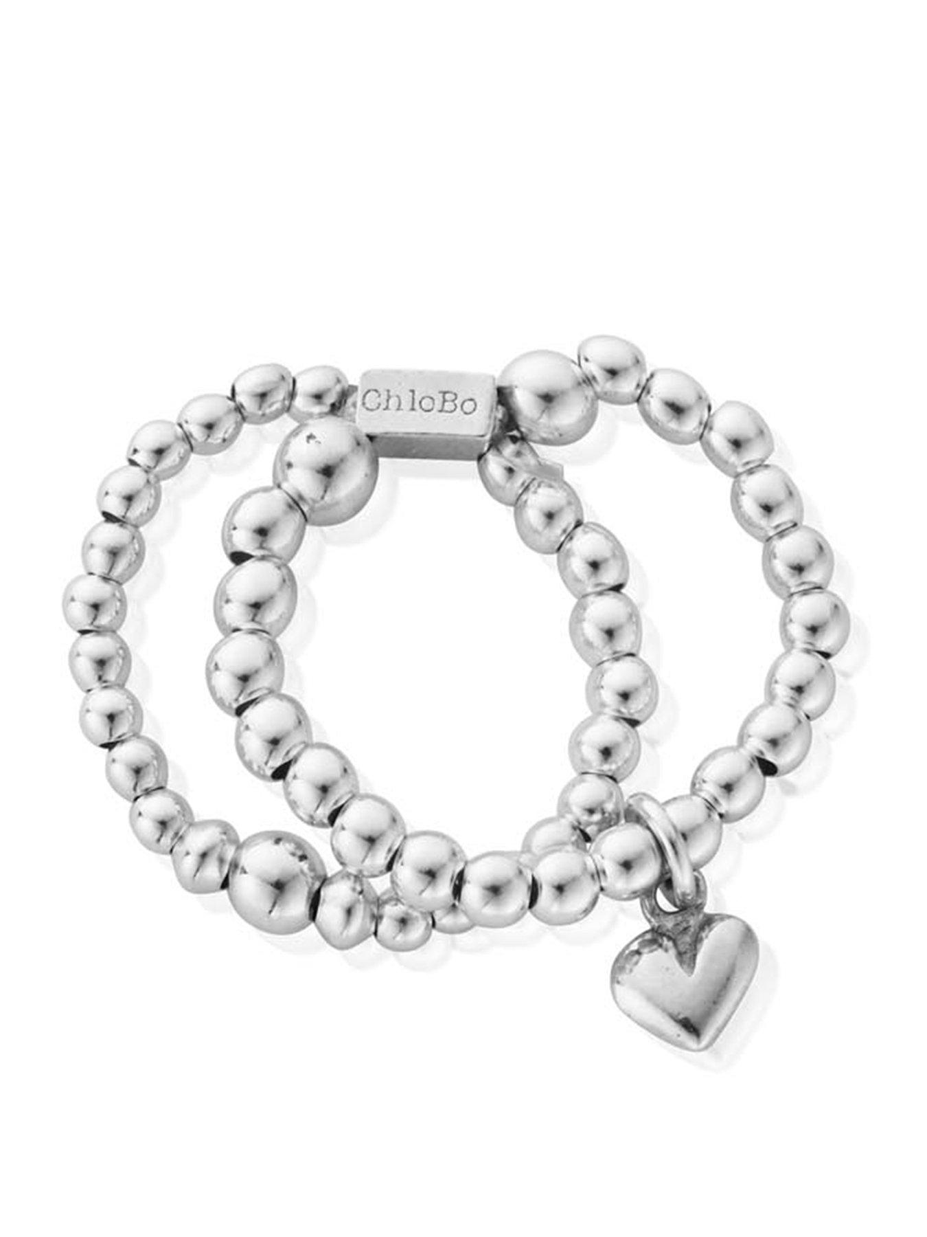 ChloBo Mini Puffed Heart Double Ring Medium, Multi, Women
