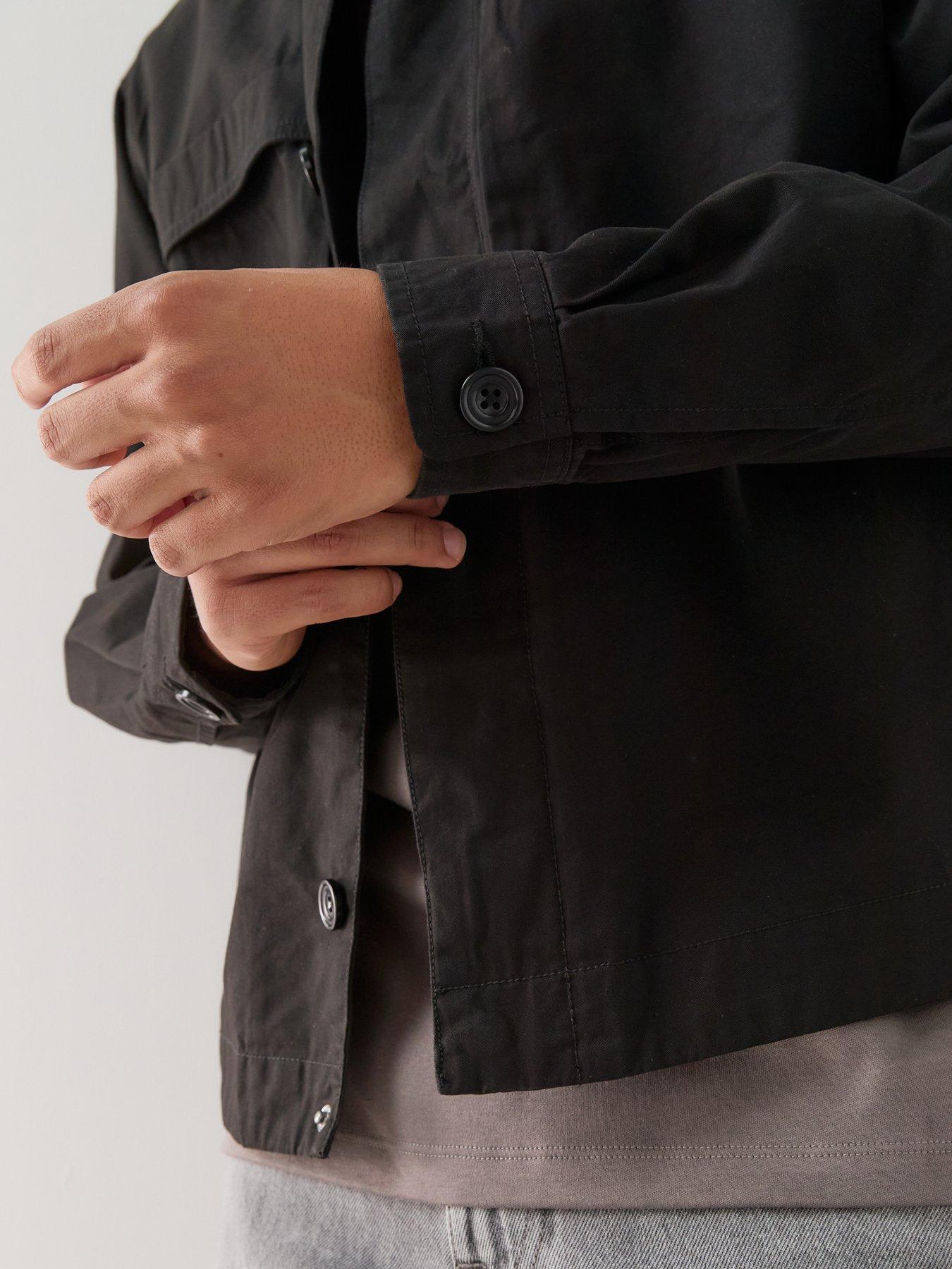 Image 5 of 7 of The Very Collection Pocket Front Boxy Overshirt - Black