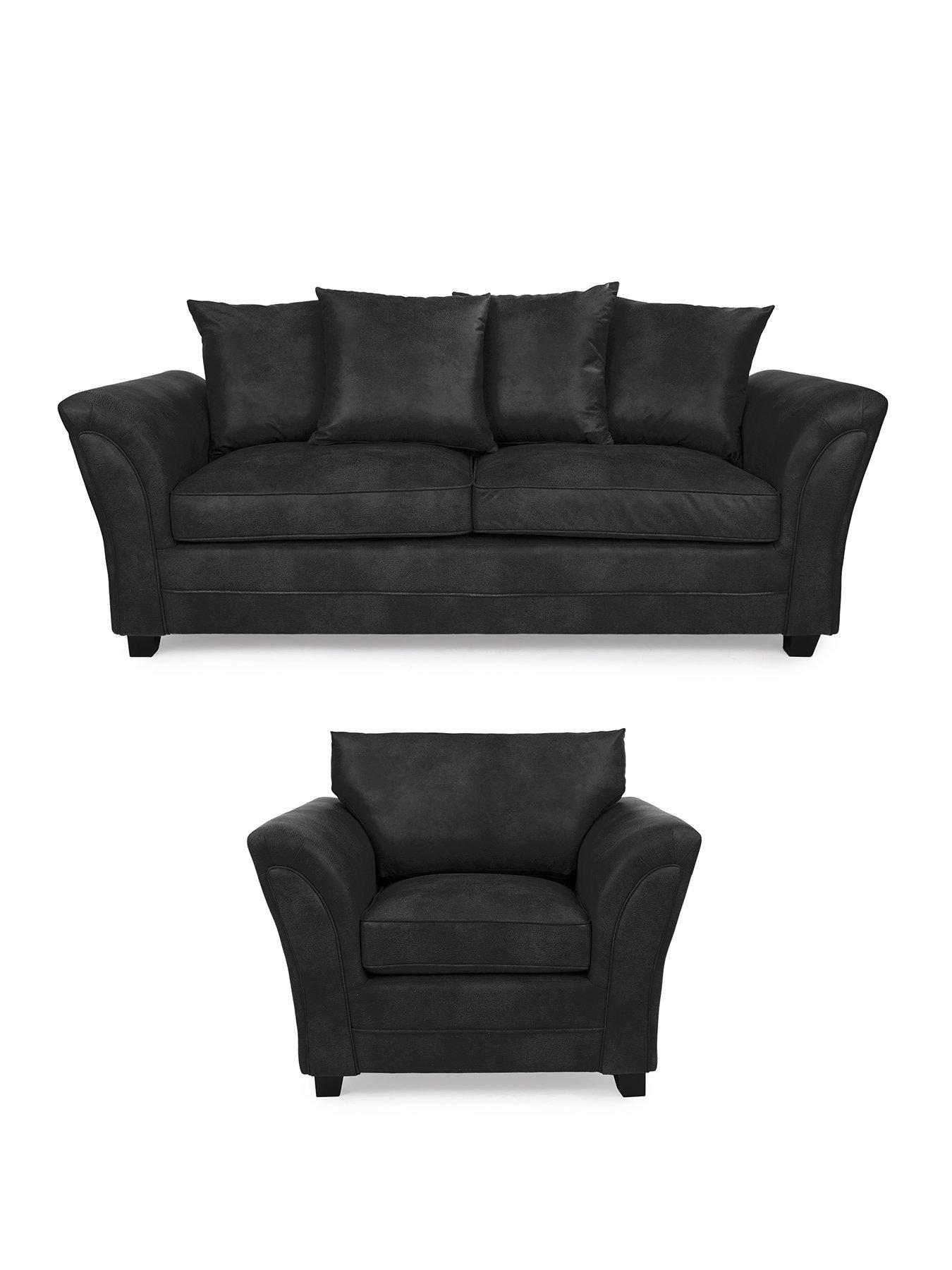 Image 2 of 5 of The Very Collection Dury Leather Look 3 + Chair