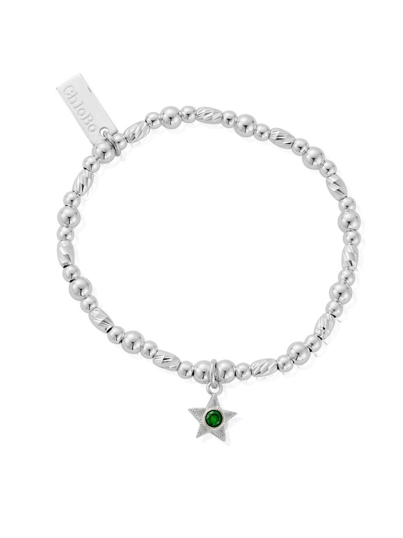 Image 5 of 7 of ChloBo Girls Birthstone Star Charm Beaded Bracelet - Silver