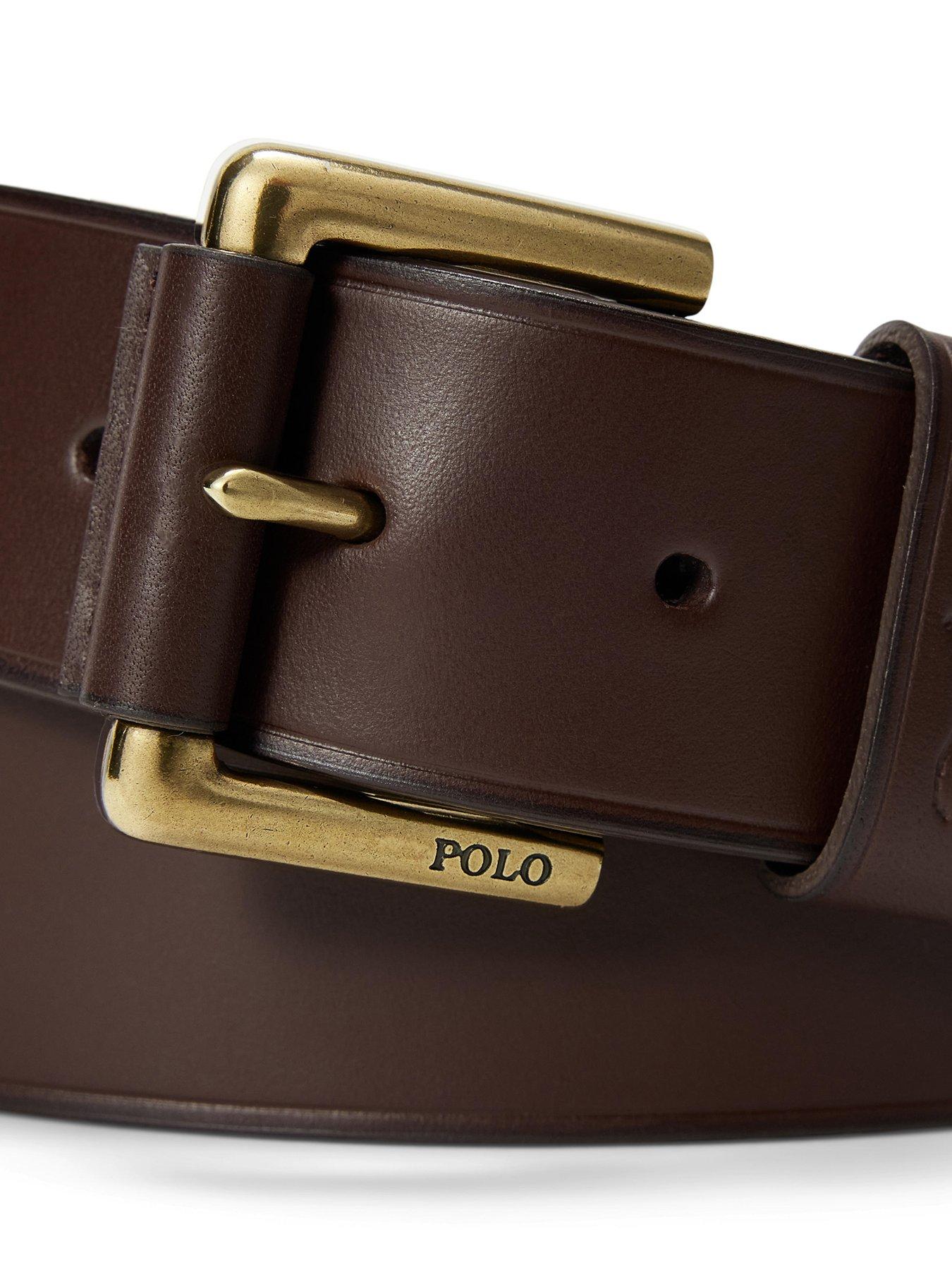 Image 2 of 2 of Polo Ralph Lauren Smooth Pony Keeper Leather Belt - Brown
