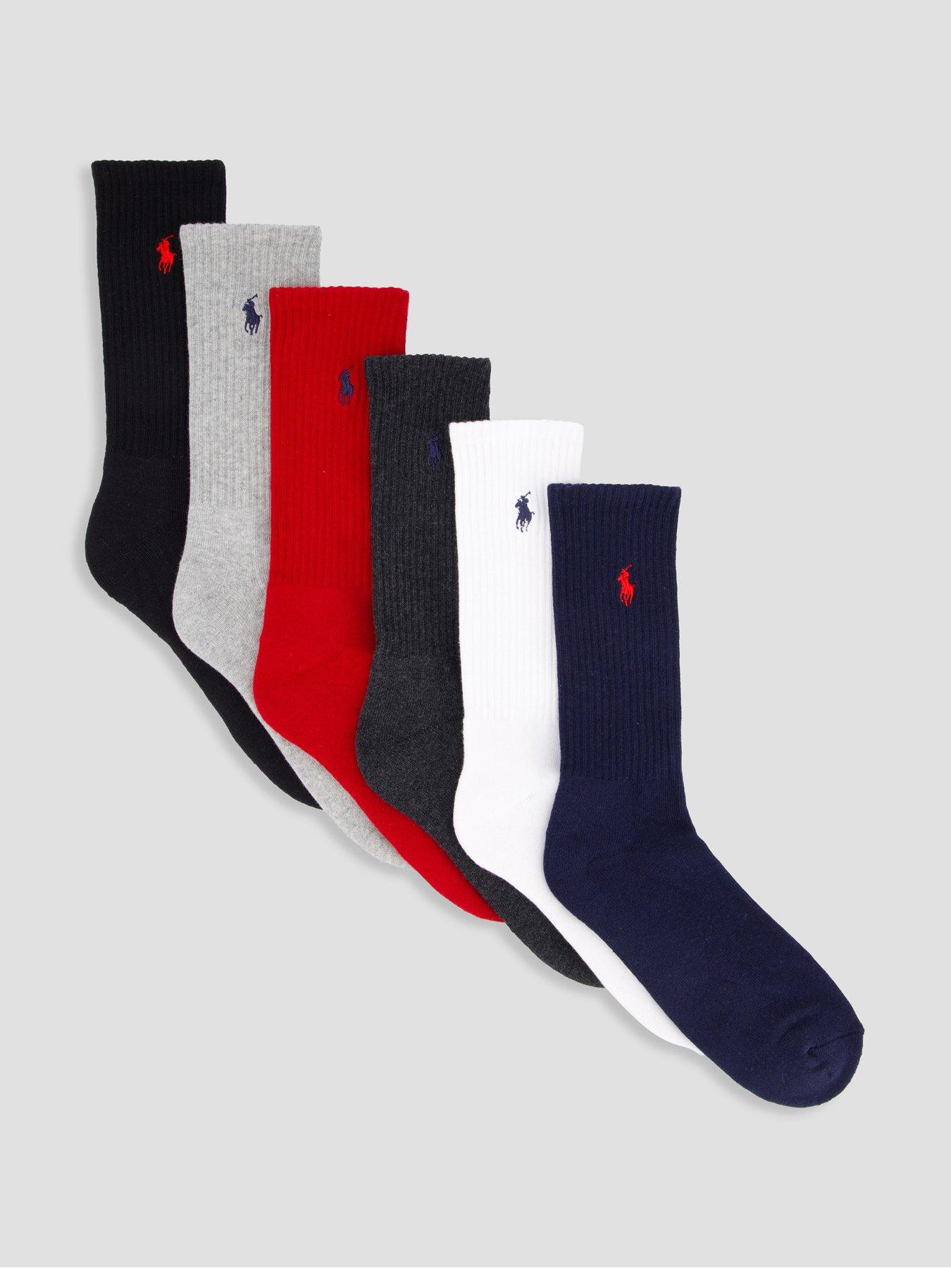 Polo Ralph Lauren 6 Pack Cotton Logo Crew Socks - Assorted