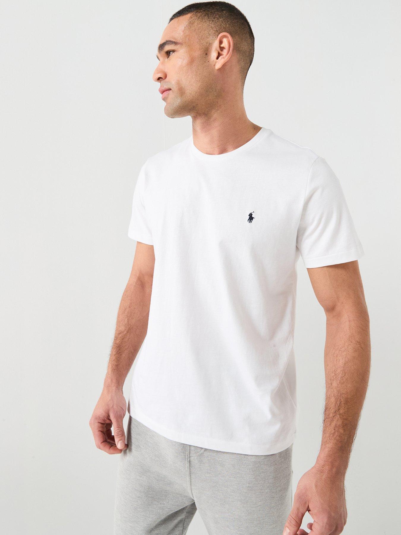 Image 1 of 6 of Polo Ralph Lauren Short Sleeve Crew Loungewear T-Shirt - White
