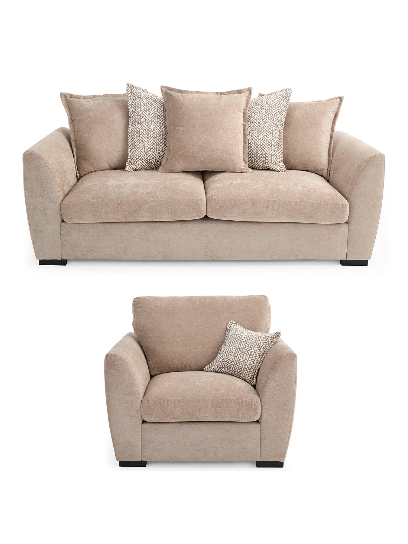 The Very Collection Havana Fabric 3 Seater Scatterback Sofa + Armchair Set (Buy  &  SAVE!) - FSC® Certified
