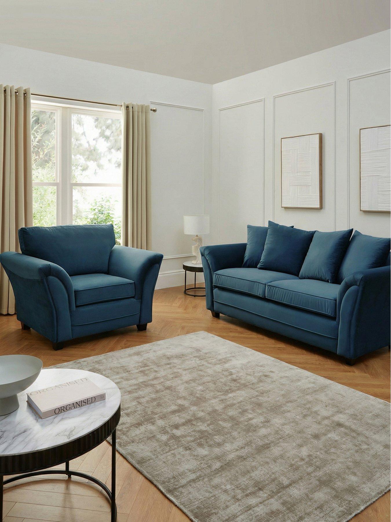 The Very Collection Leila Fabric 3 Seater Sofa + Armchair Set (Buy  &  SAVE!) - FSC® Certified