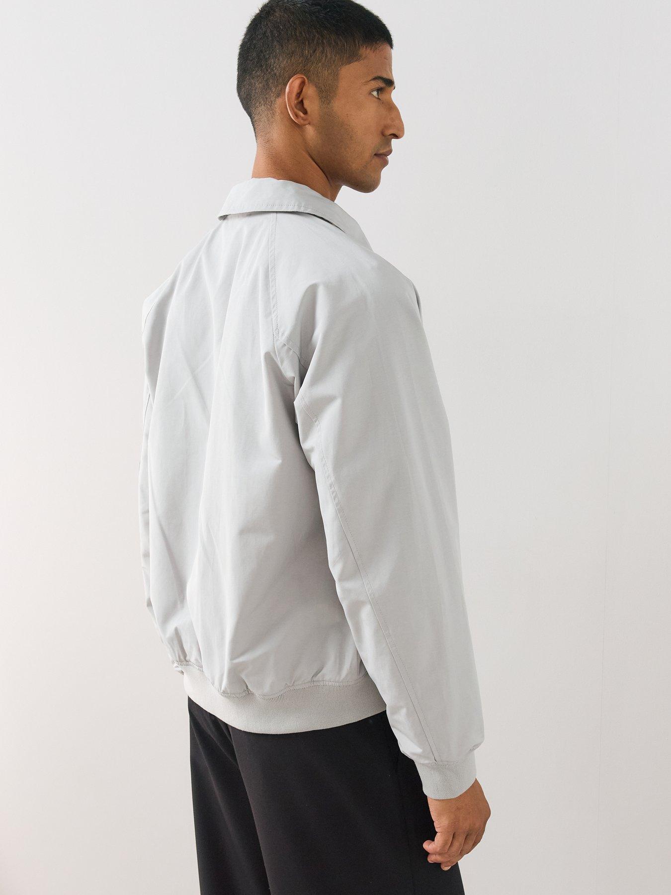 Image 2 of 6 of The Very Collection Mens Harrington Zip Through Collared Jacket - Light Grey