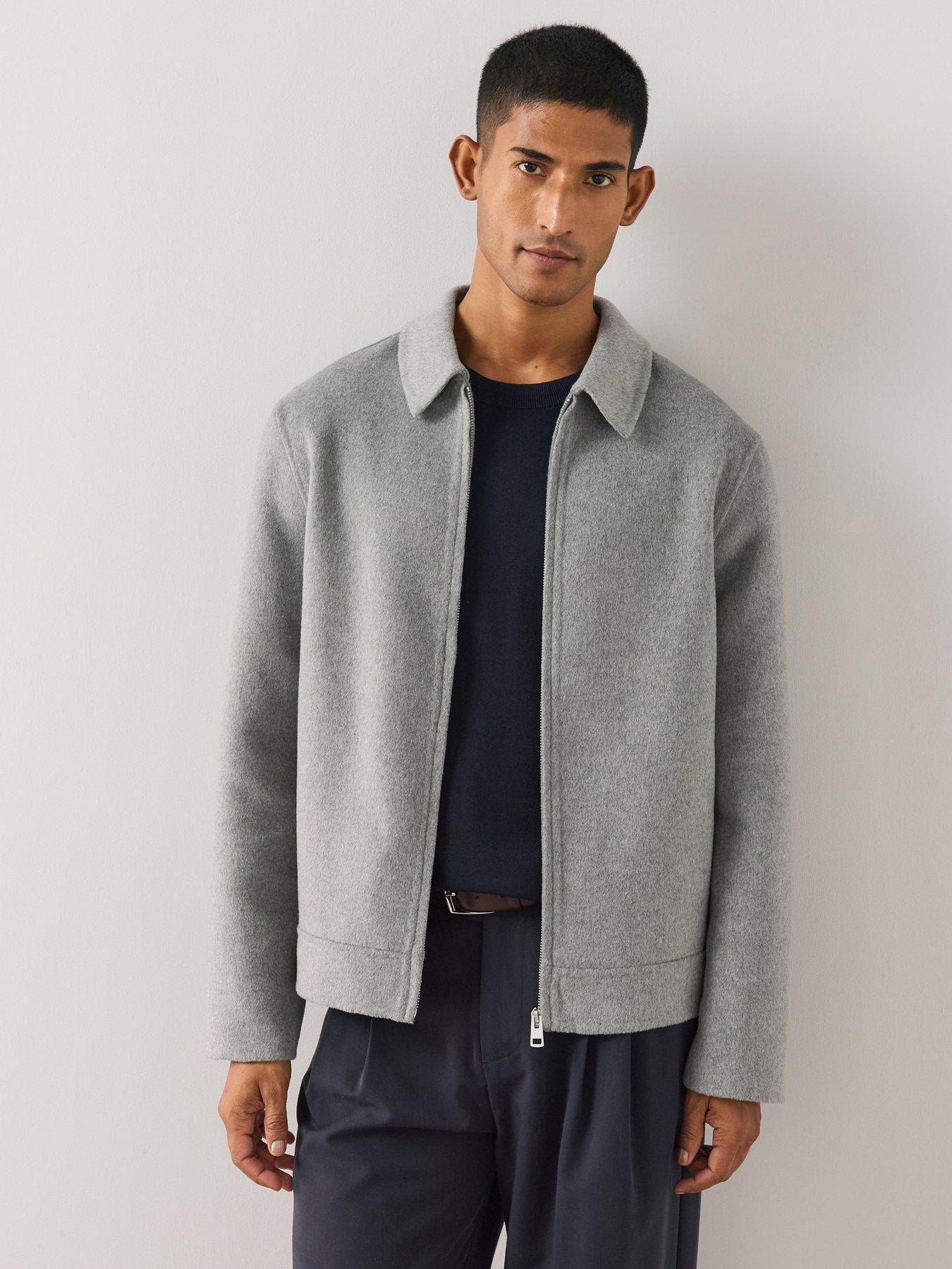 Image 1 of 6 of The Very Collection Mens Zip Through Collared Smart Jacket - Grey