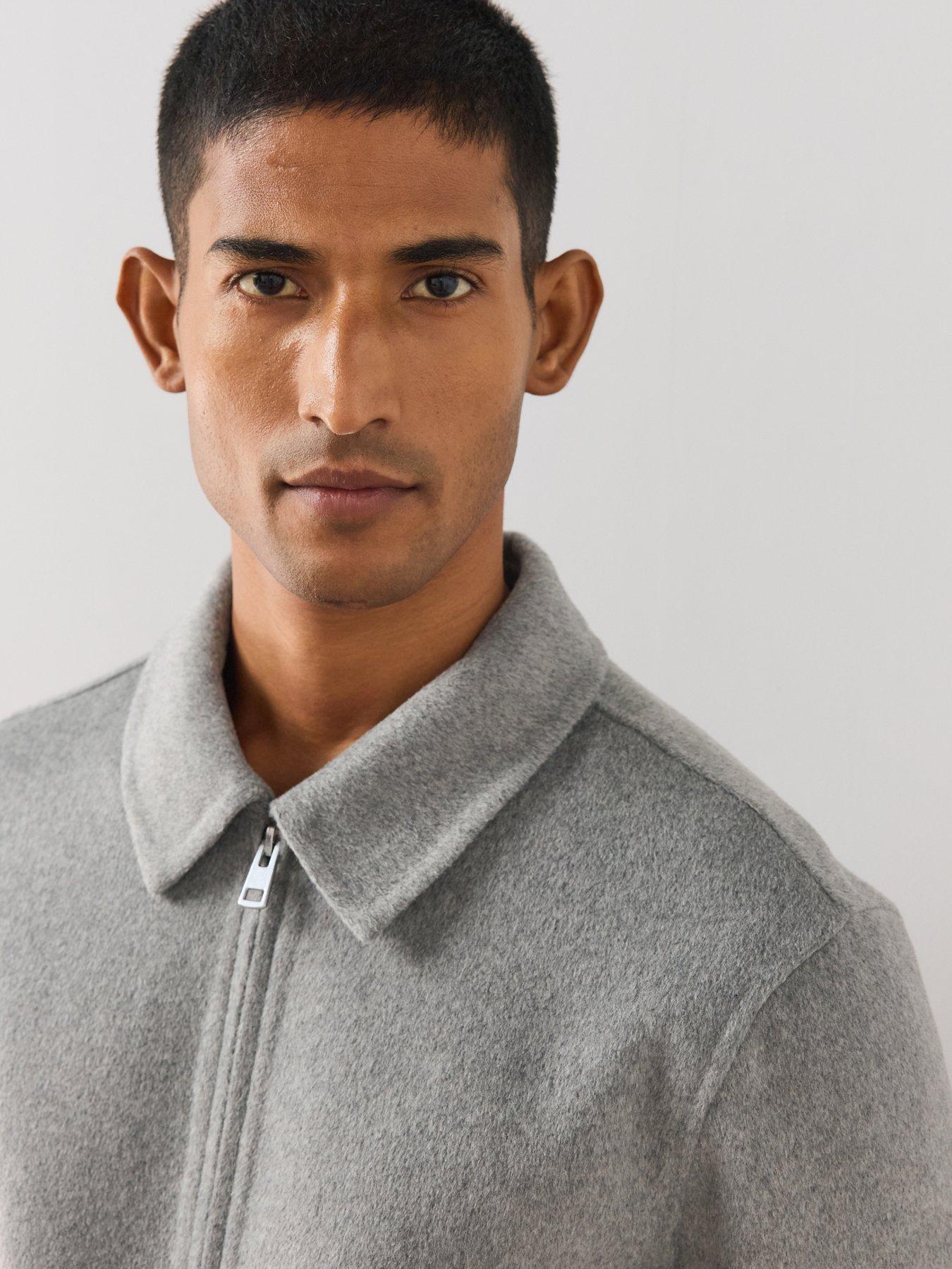 Image 4 of 6 of The Very Collection Mens Zip Through Collared Smart Jacket - Grey
