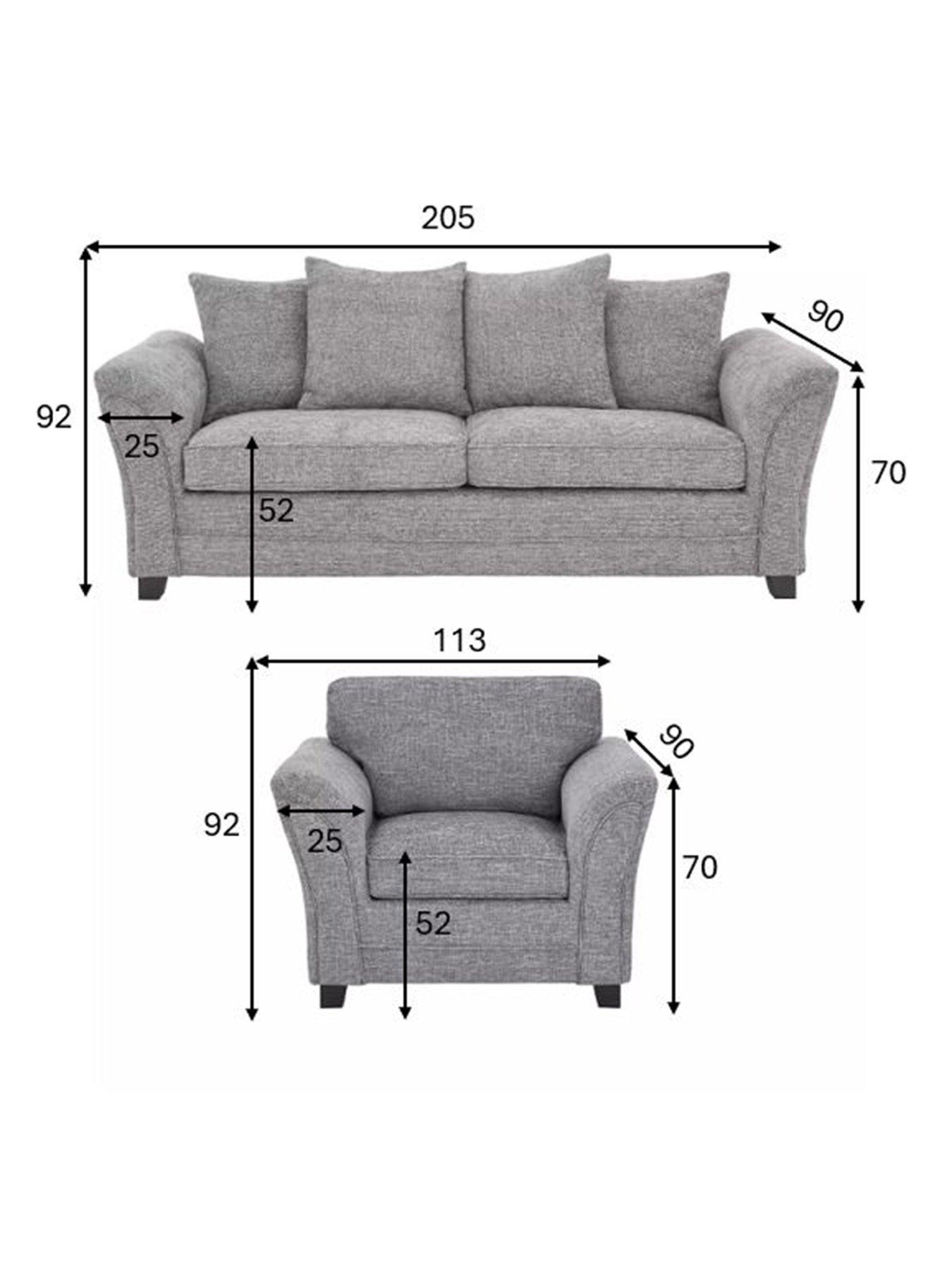Image 6 of 6 of The Very Collection Dury Chunky Weave 3 Seater Scatterback Sofa + Armchair Set (Buy and SAVE!) &nbsp;- Grey - FSC&reg; Certified