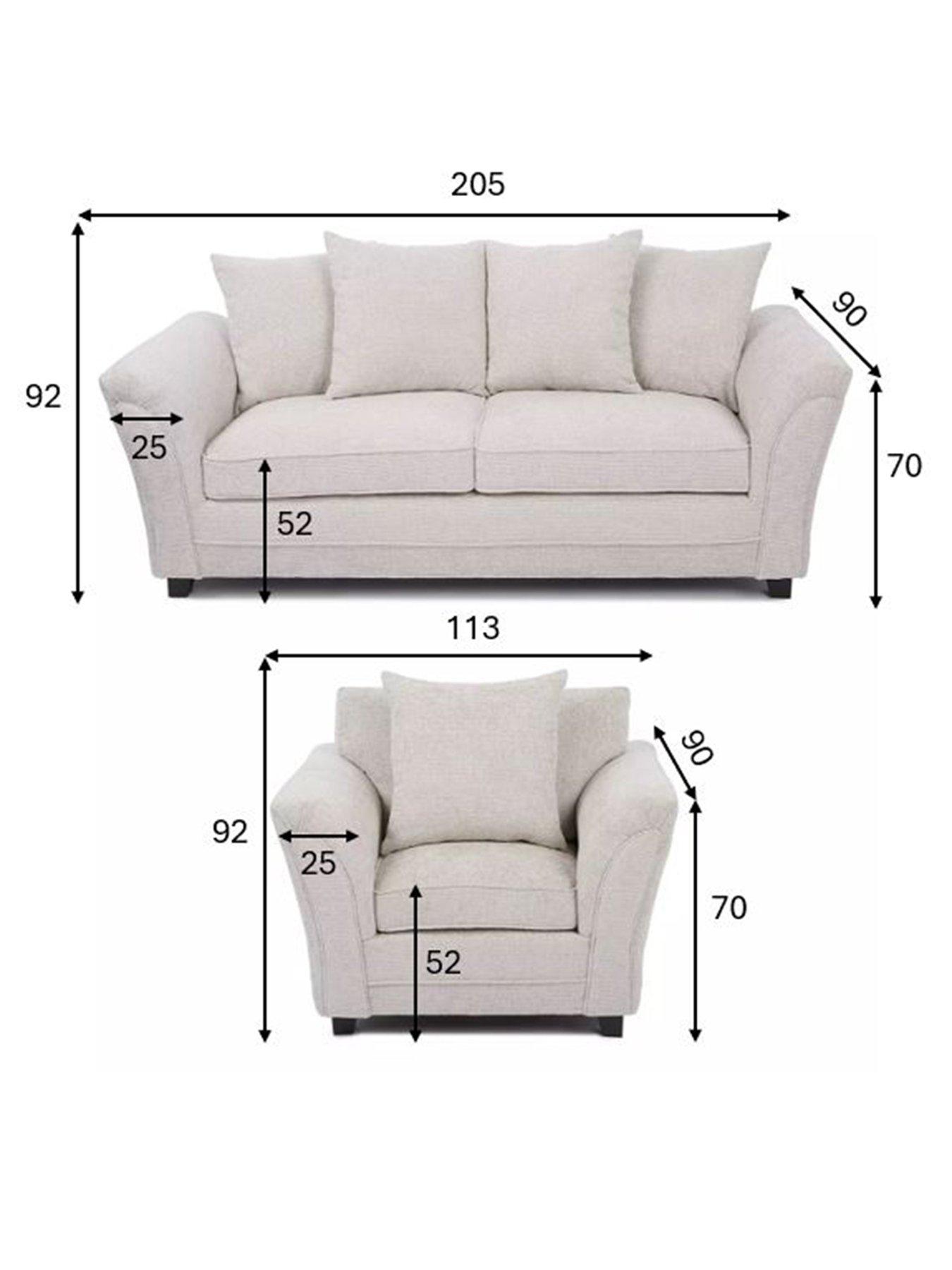 Image 7 of 7 of The Very Collection Dury Chunky Weave 3 Seater Scatterback Sofa + Armchair Set (Buy &amp; SAVE!) - Natural - FSC&reg; Certified