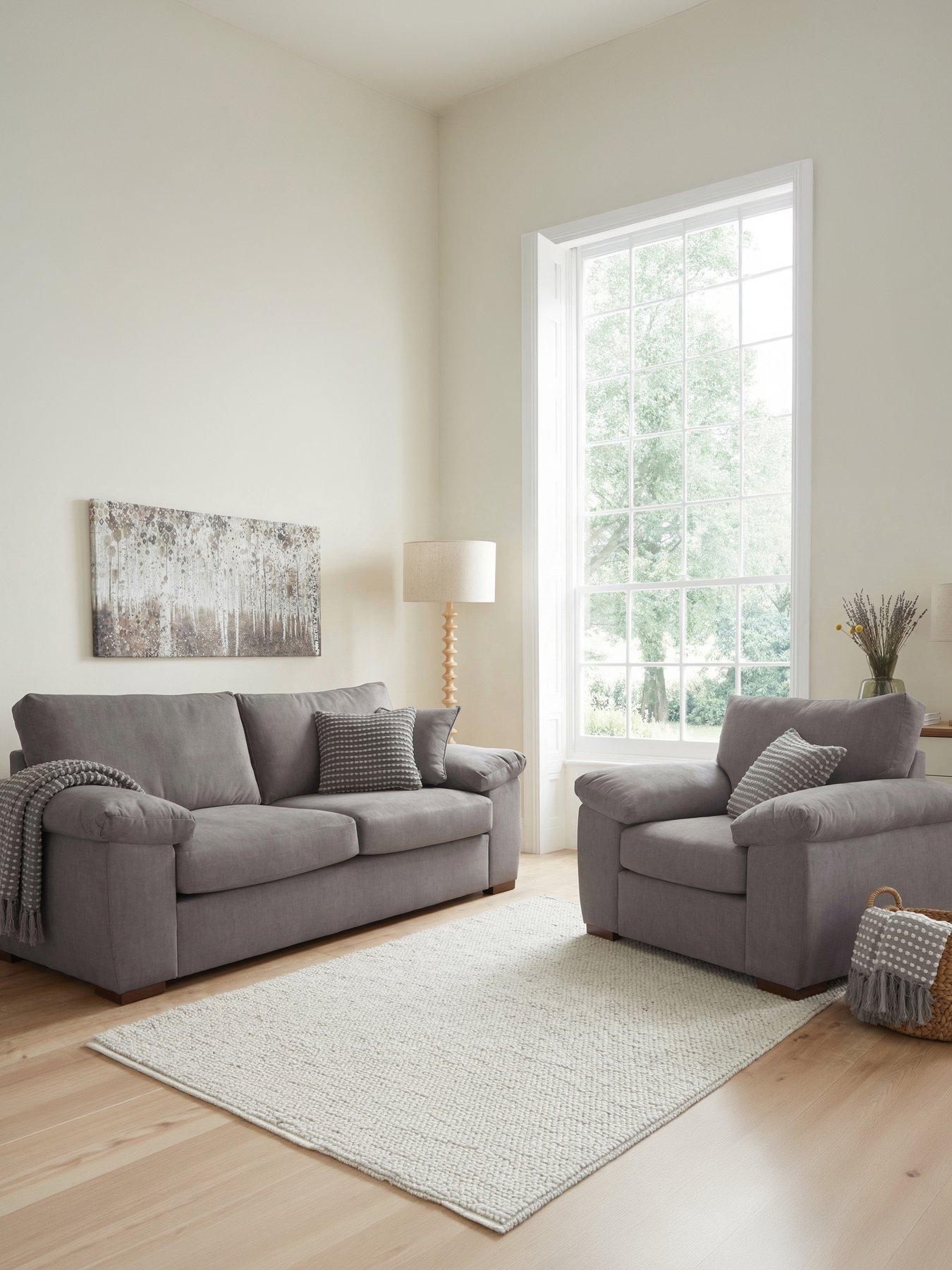The Very Collection Eliza Fabric 3 Seater Sofa + Armchair Set (Buy  &  SAVE!) - FSC® Certified