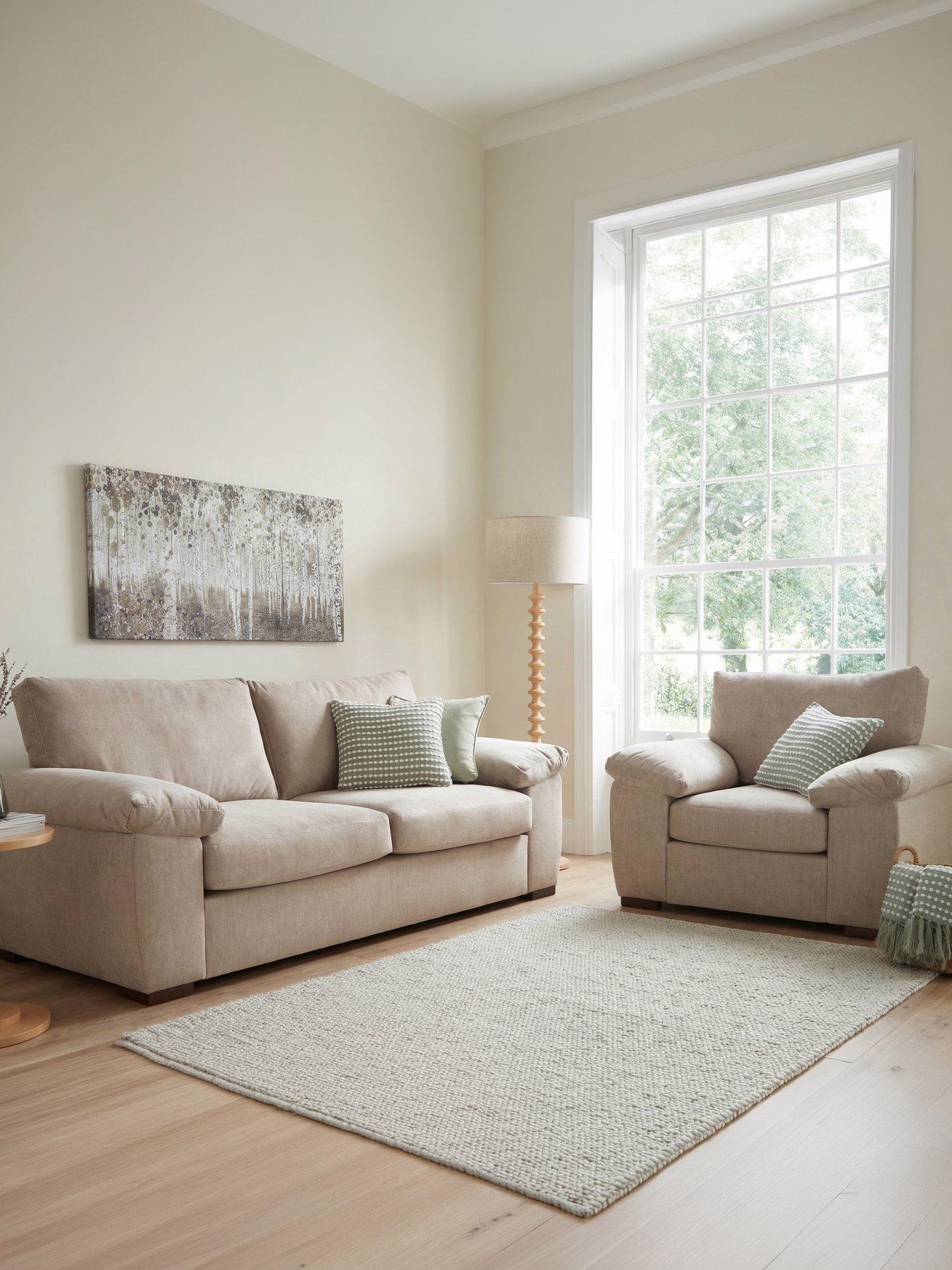Image 1 of 7 of The Very Collection Eliza Fabric 3 Seater Sofa + Armchair Set (Buy &amp; SAVE!) - FSC&reg; Certified