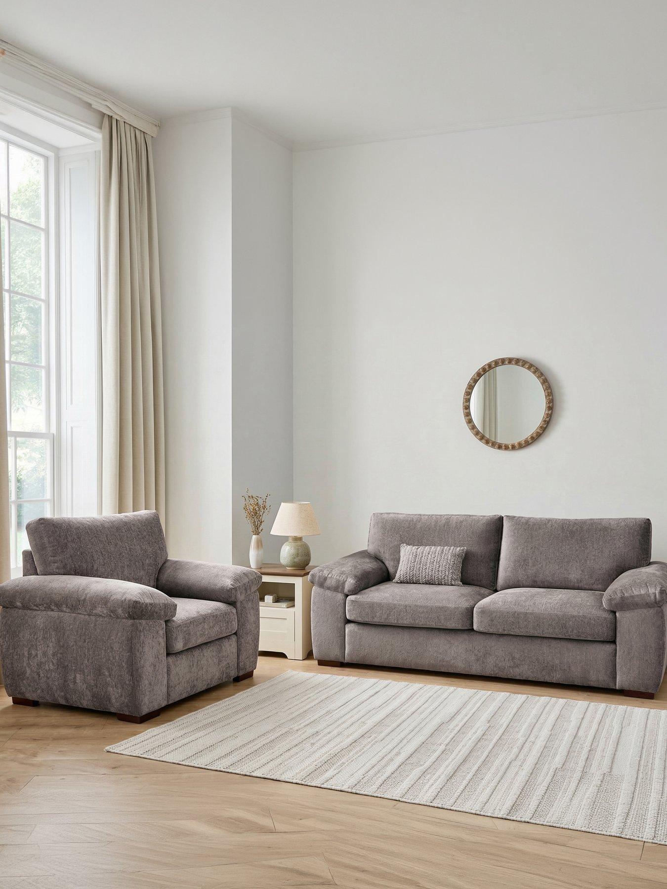 The Very Collection Salerno 3 Seater + Chair - Grey
