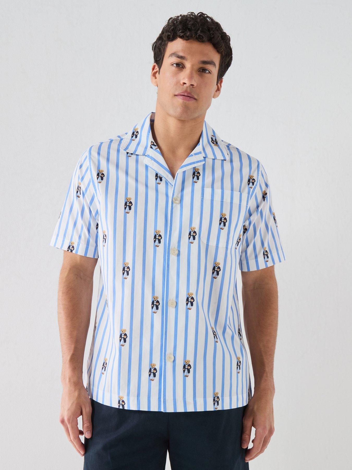 Polo Ralph Lauren Bear Striped Pyjama Top - Blue