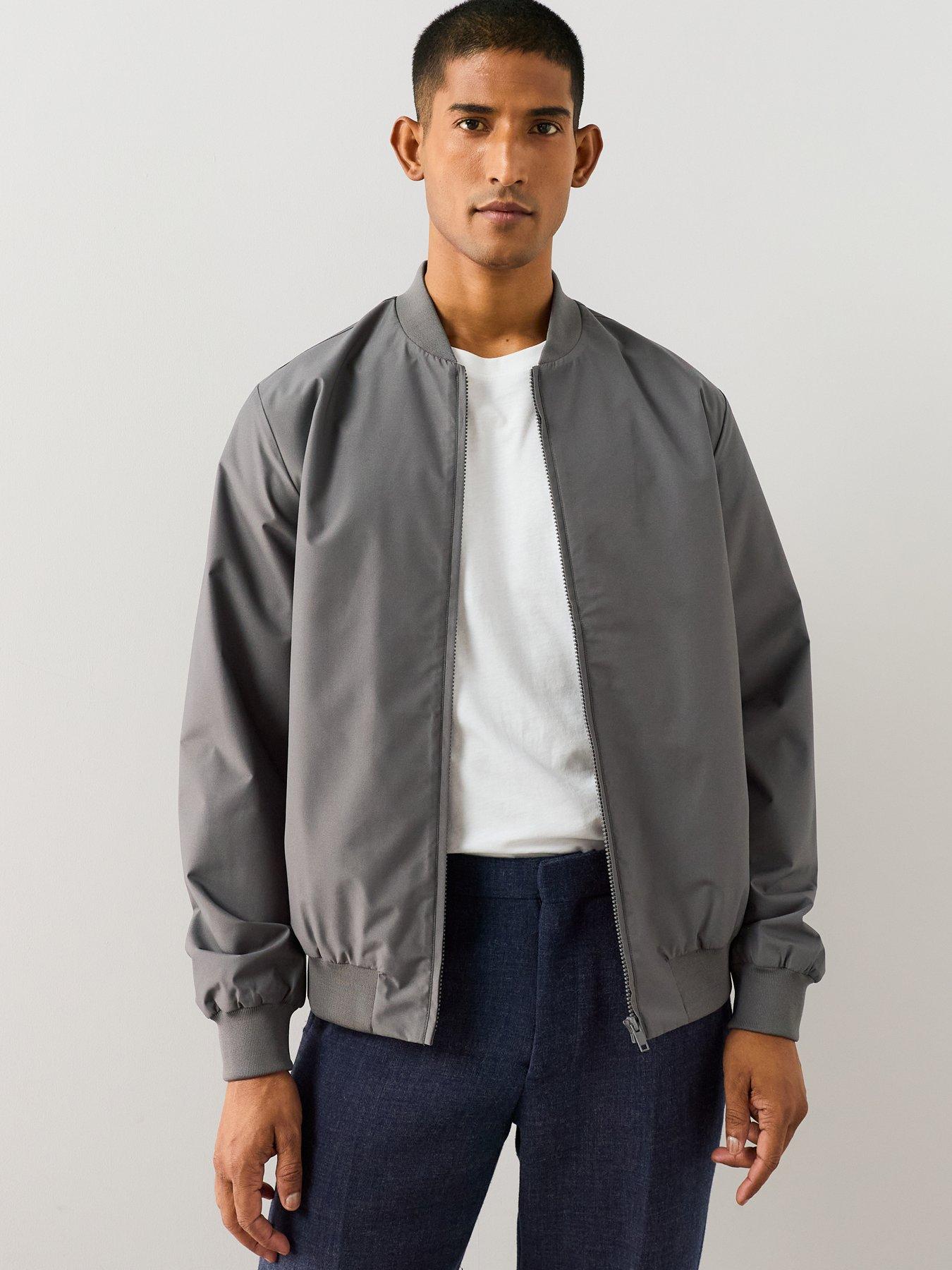 Image 1 of 7 of The Very Collection Essentials Shower Resistant Bomber Jacket - Charcoal