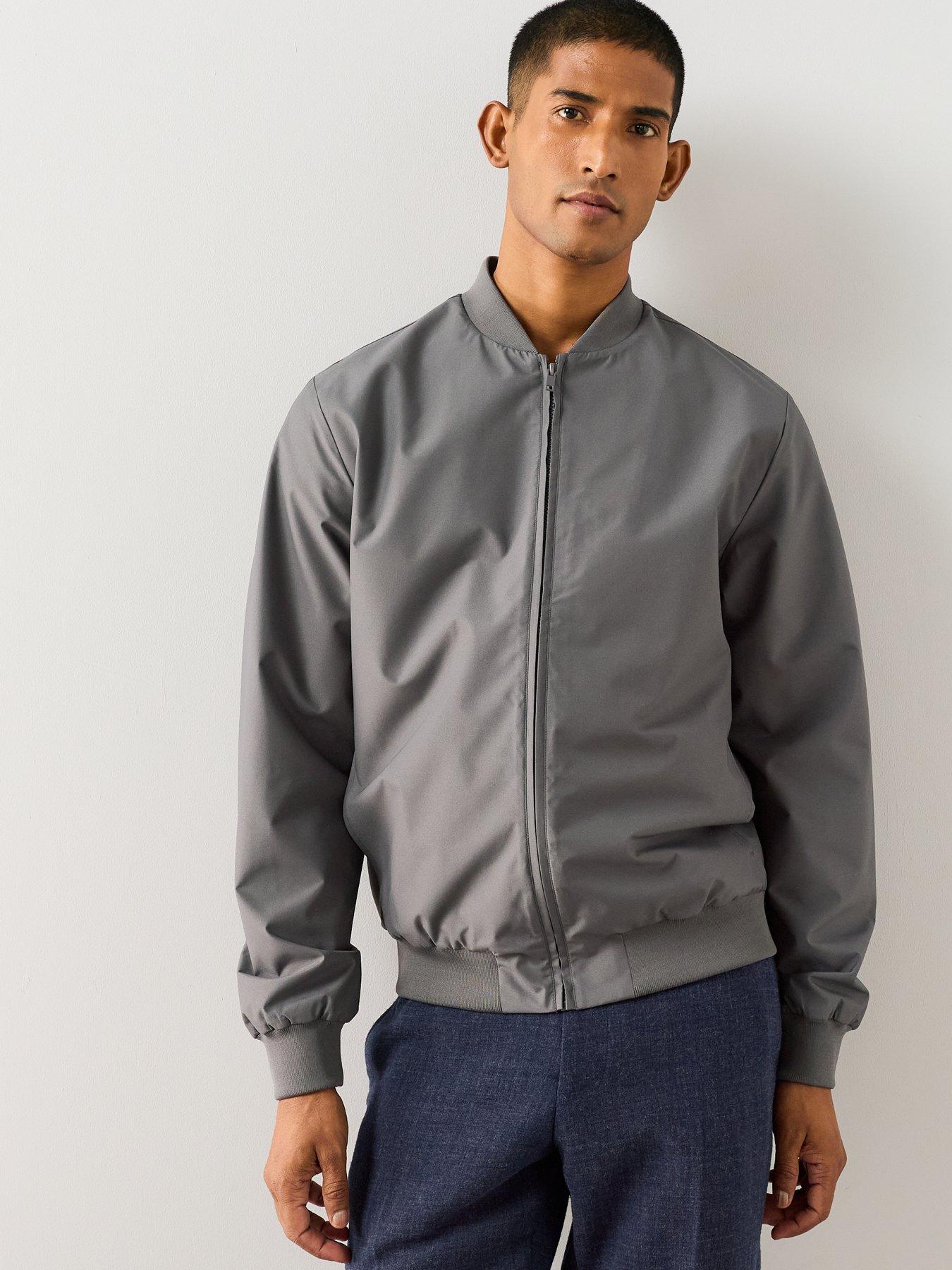 Image 4 of 7 of The Very Collection Essentials Shower Resistant Bomber Jacket - Charcoal