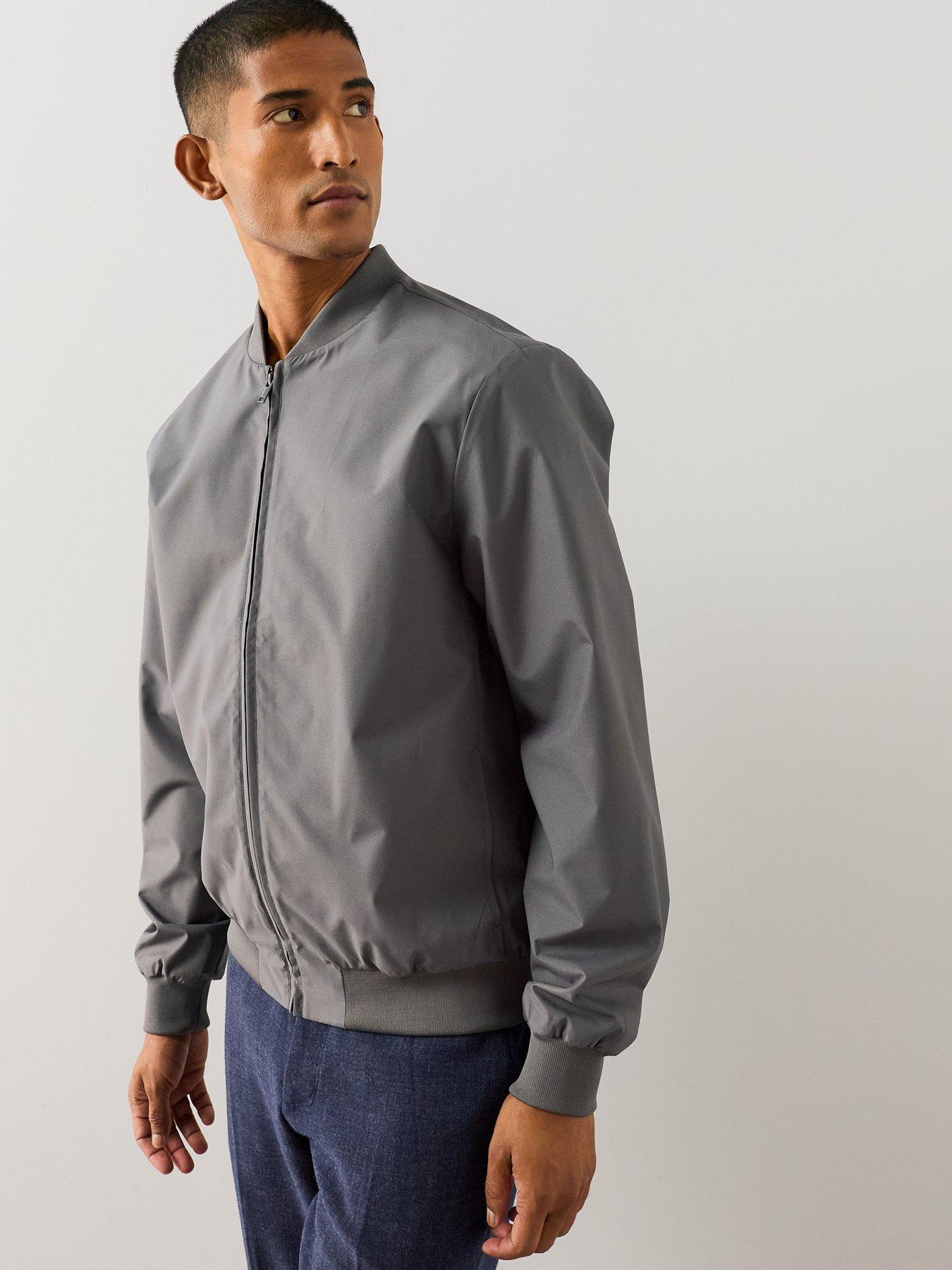 Image 5 of 7 of The Very Collection Essentials Shower Resistant Bomber Jacket - Charcoal