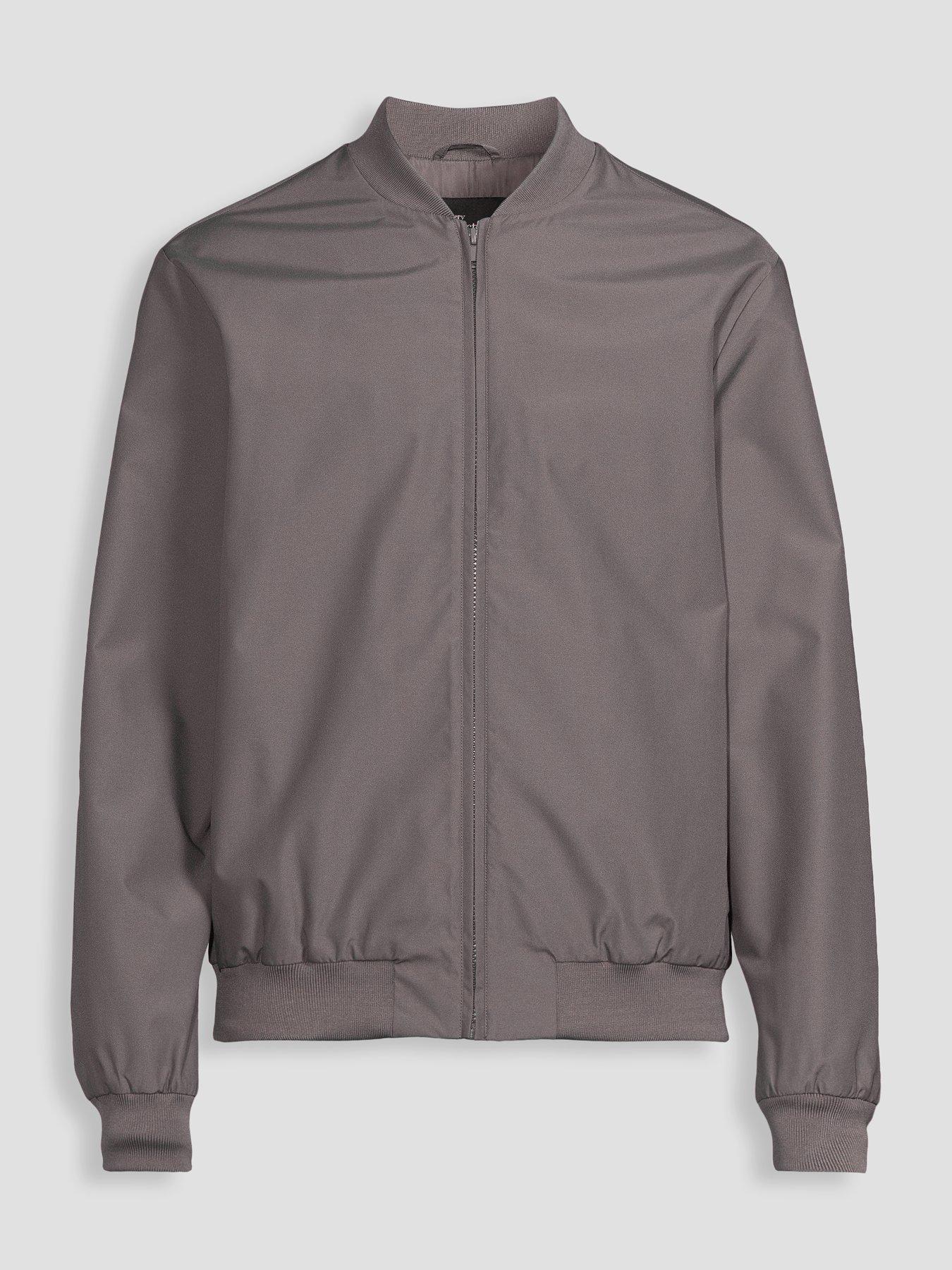 Image 7 of 7 of The Very Collection Essentials Shower Resistant Bomber Jacket - Charcoal