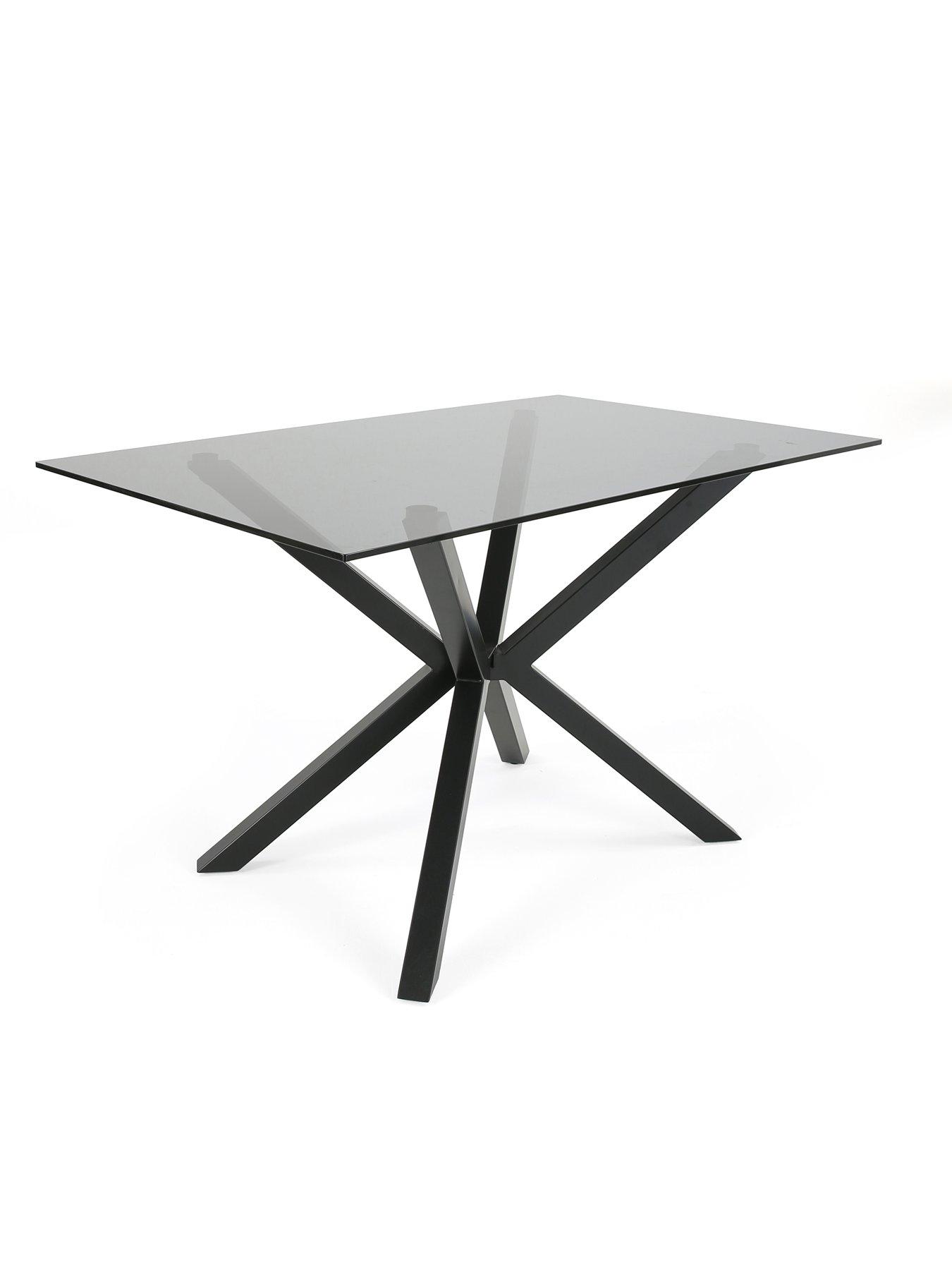 Image 3 of 6 of The Very Collection Chopstick 130cm Rectangular Dining Table &amp; 4 Angel Velvet Chairs