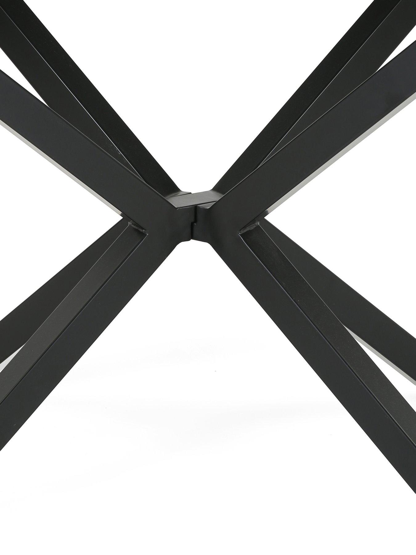 Image 4 of 6 of The Very Collection Chopstick 130cm Rectangular Dining Table &amp; 4 Angel Velvet Chairs