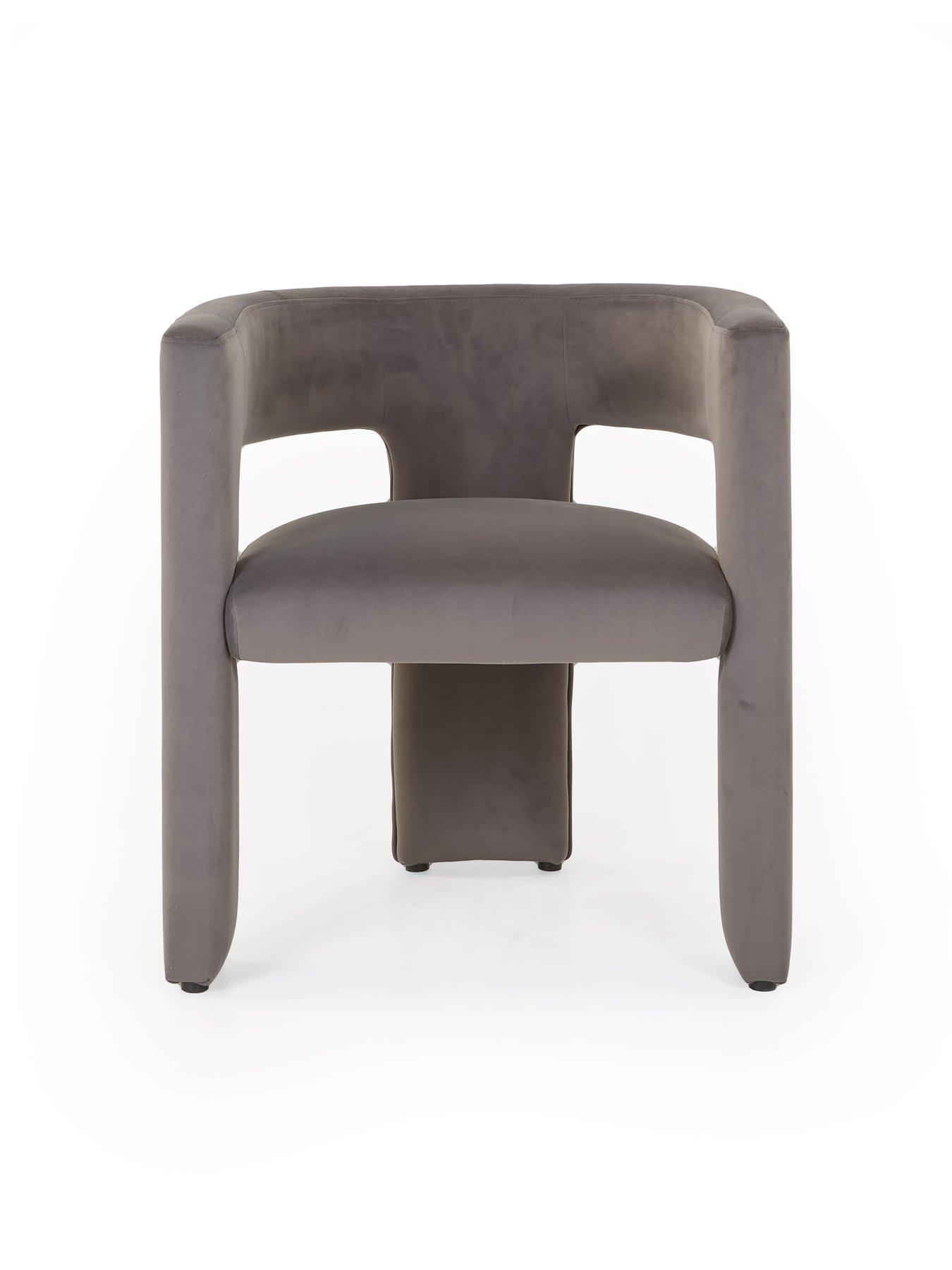 Image 5 of 7 of The Very Collection Chopstick 120cm Brass Dining Table &amp; 4 Nell Grey Dining Chairs