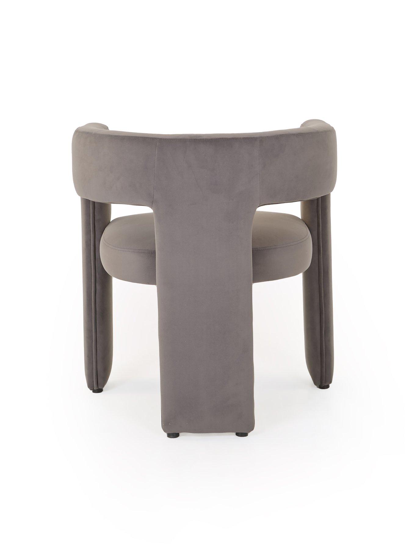 Image 6 of 7 of The Very Collection Chopstick 120cm Brass Dining Table &amp; 4 Nell Grey Dining Chairs