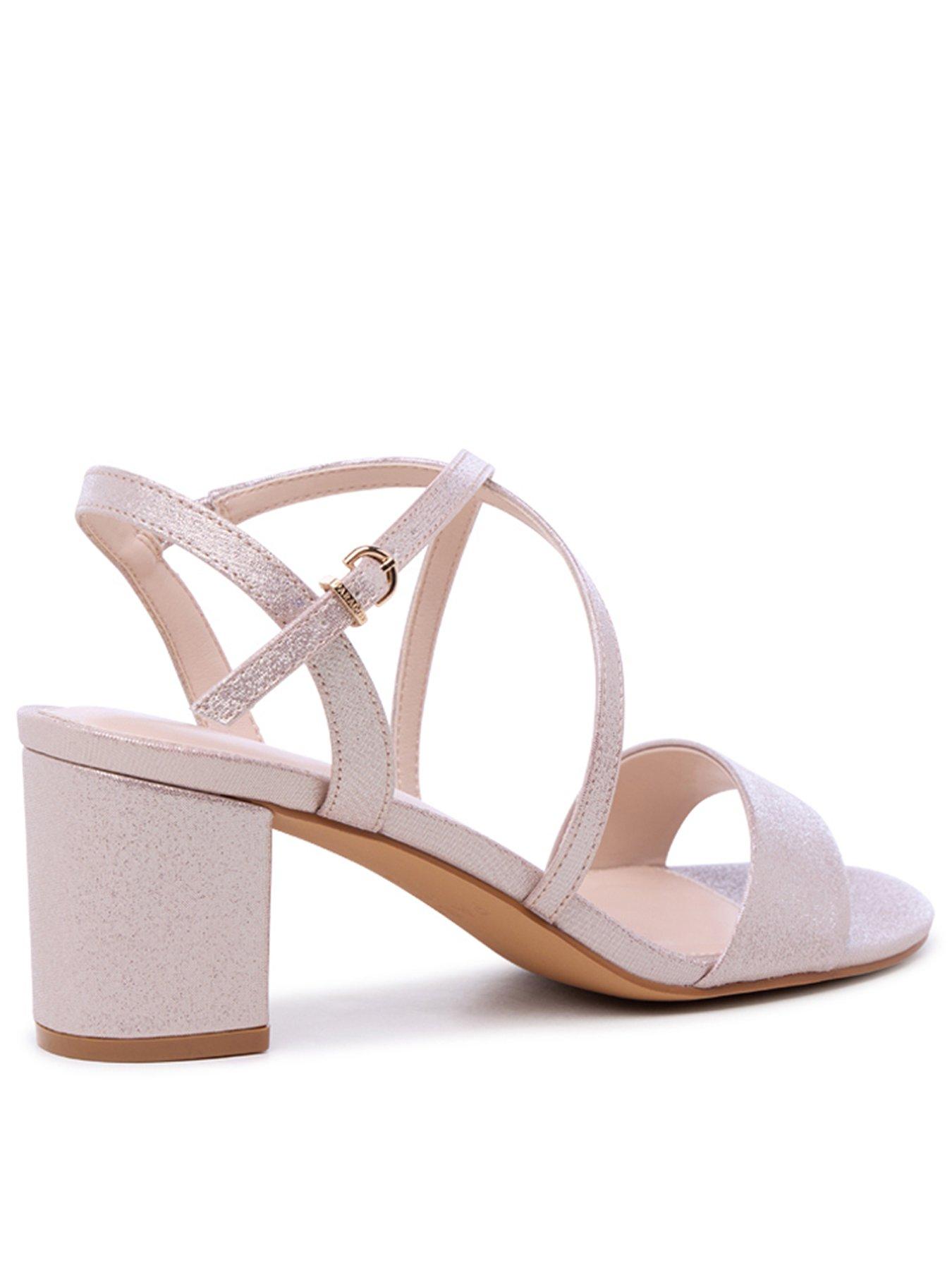 Image 3 of 7 of Paradox London Wide Fit Honeysilk Crossover Ankle Strap Heel - Blush