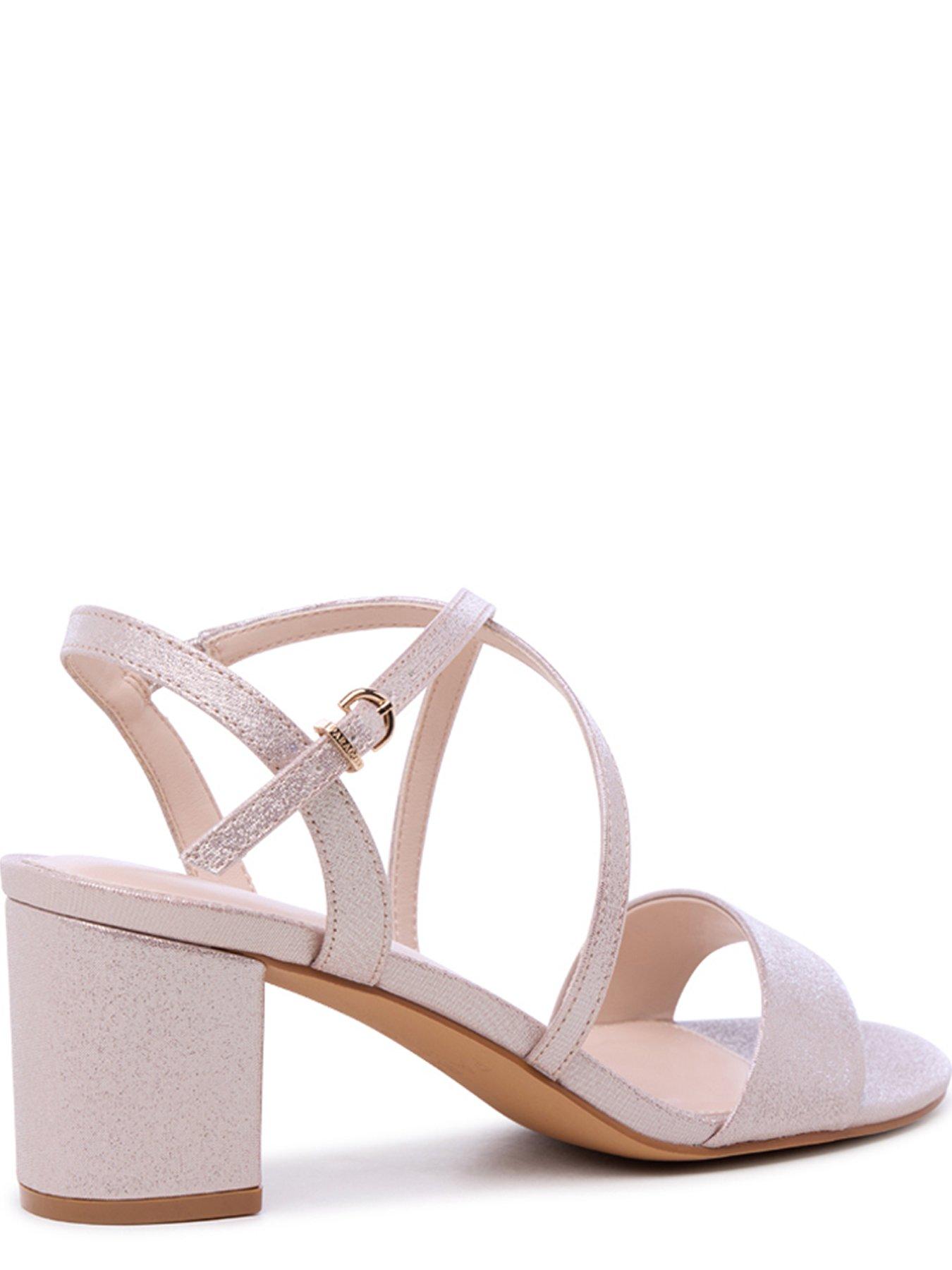 Image 5 of 7 of Paradox London Wide Fit Honeysilk Crossover Ankle Strap Heel - Blush