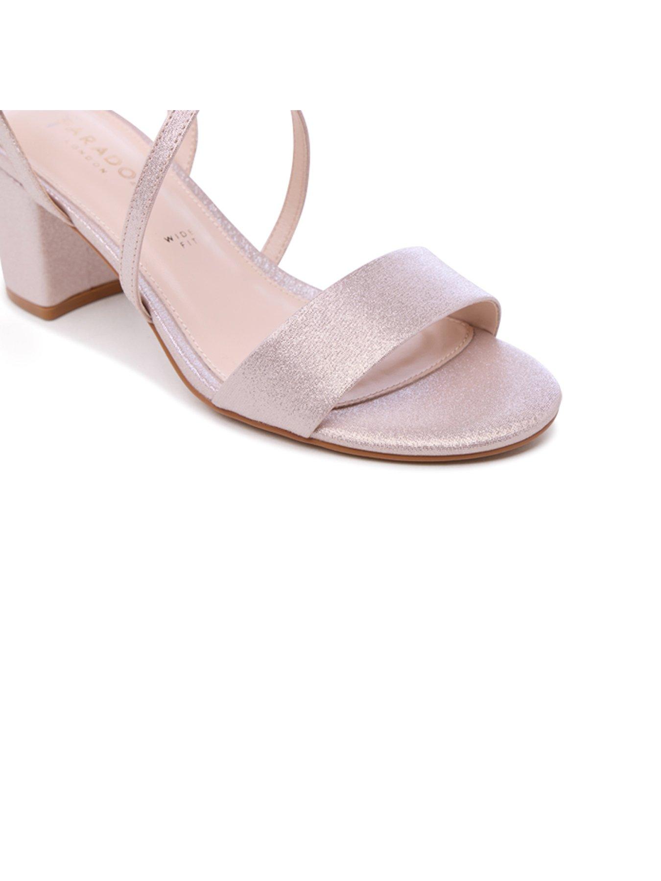 Image 7 of 7 of Paradox London Wide Fit Honeysilk Crossover Ankle Strap Heel - Blush