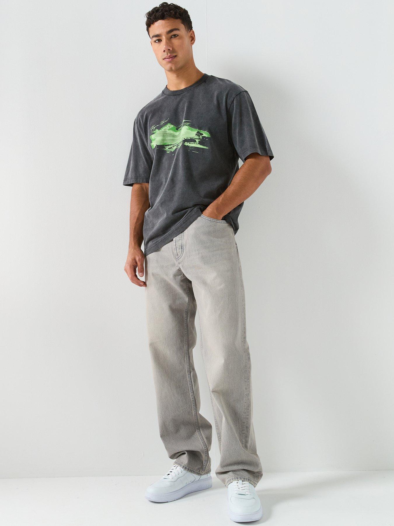 Image 3 of 4 of HUGO Blue Nextralio UFO Print T-Shirt - Washed Black