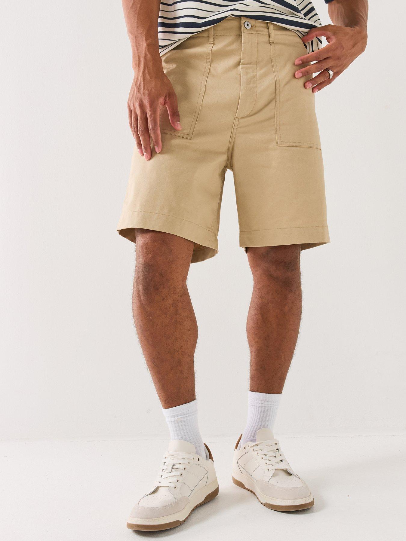 HUGO Blue Gutwin Carpenter Shorts - Beige